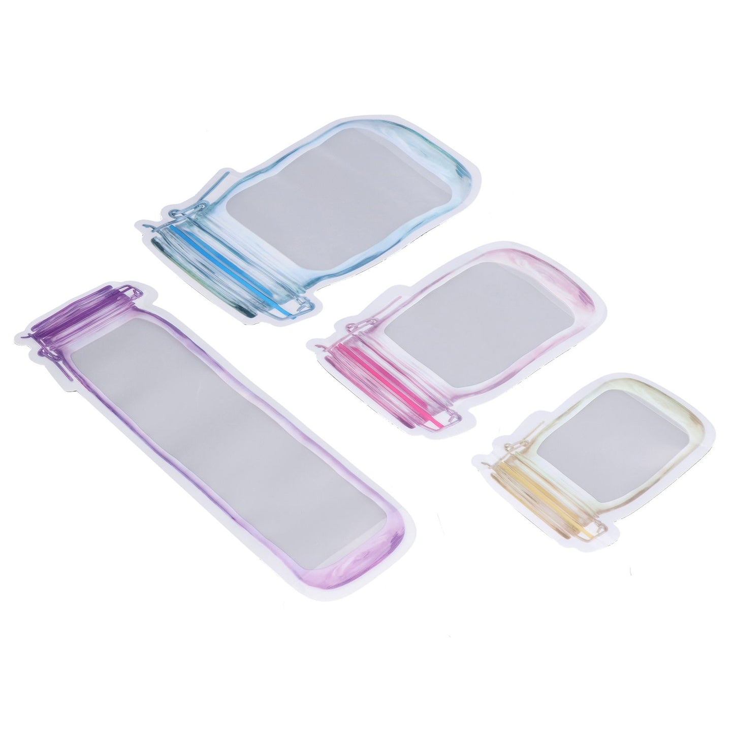 40Pcs Reusable Food Storage Bags Good Leakproofness Large Capacity Zipper Design Portable Snack Packaging Bag for Home