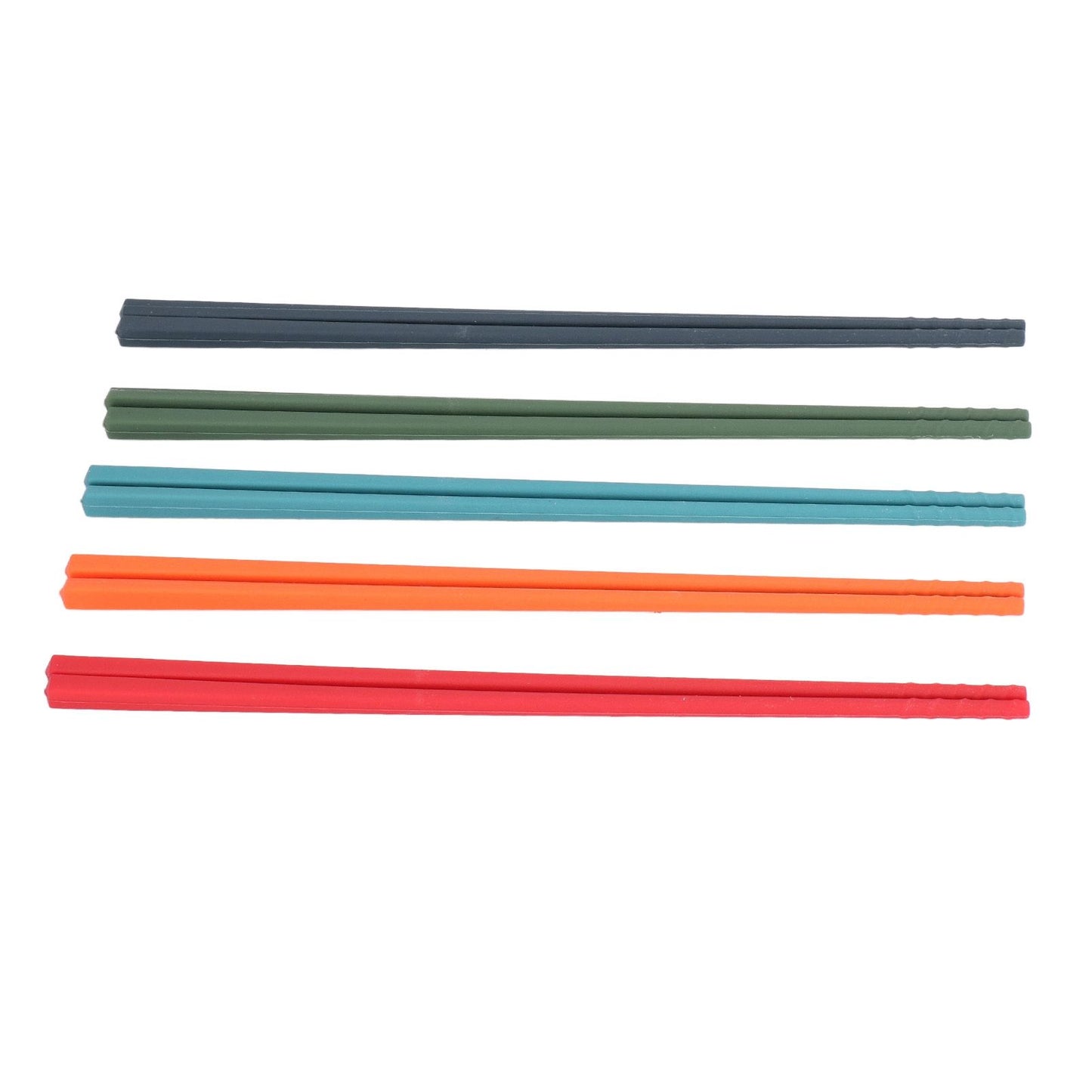 24cm 5 Color Chopsticks Set Silicone Stainless Steel Chopsticks Reusable Anti Slip Kitchen Tableware