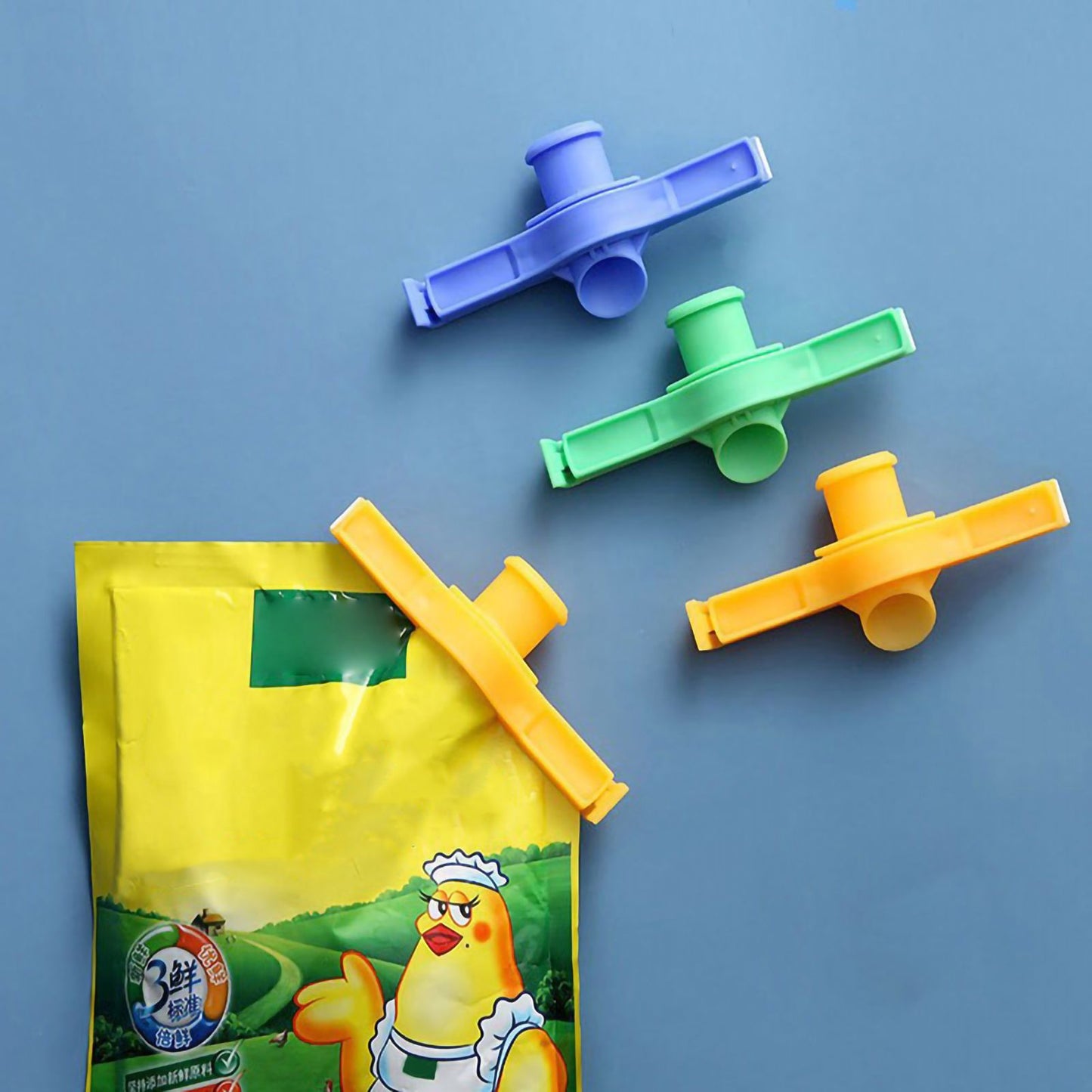 Seasoning Sealing Clip Dustproof Waterproof Snack Bag Sealing Clip With Lid for Coffee Bags Snack Bag SeasoningGreen