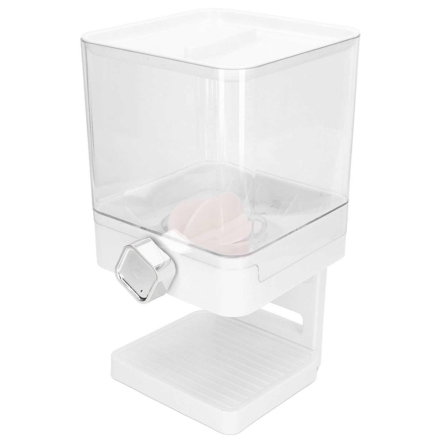 Cereal Dispenser 17.5oz Capacity Single Grid Grain Dispenser Transparent Plastic Food Dispenser for All Kinds Dry Food