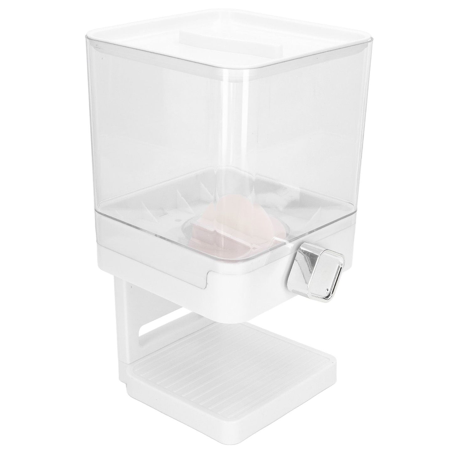 Cereal Dispenser 17.5oz Capacity Single Grid Grain Dispenser Transparent Plastic Food Dispenser for All Kinds Dry Food