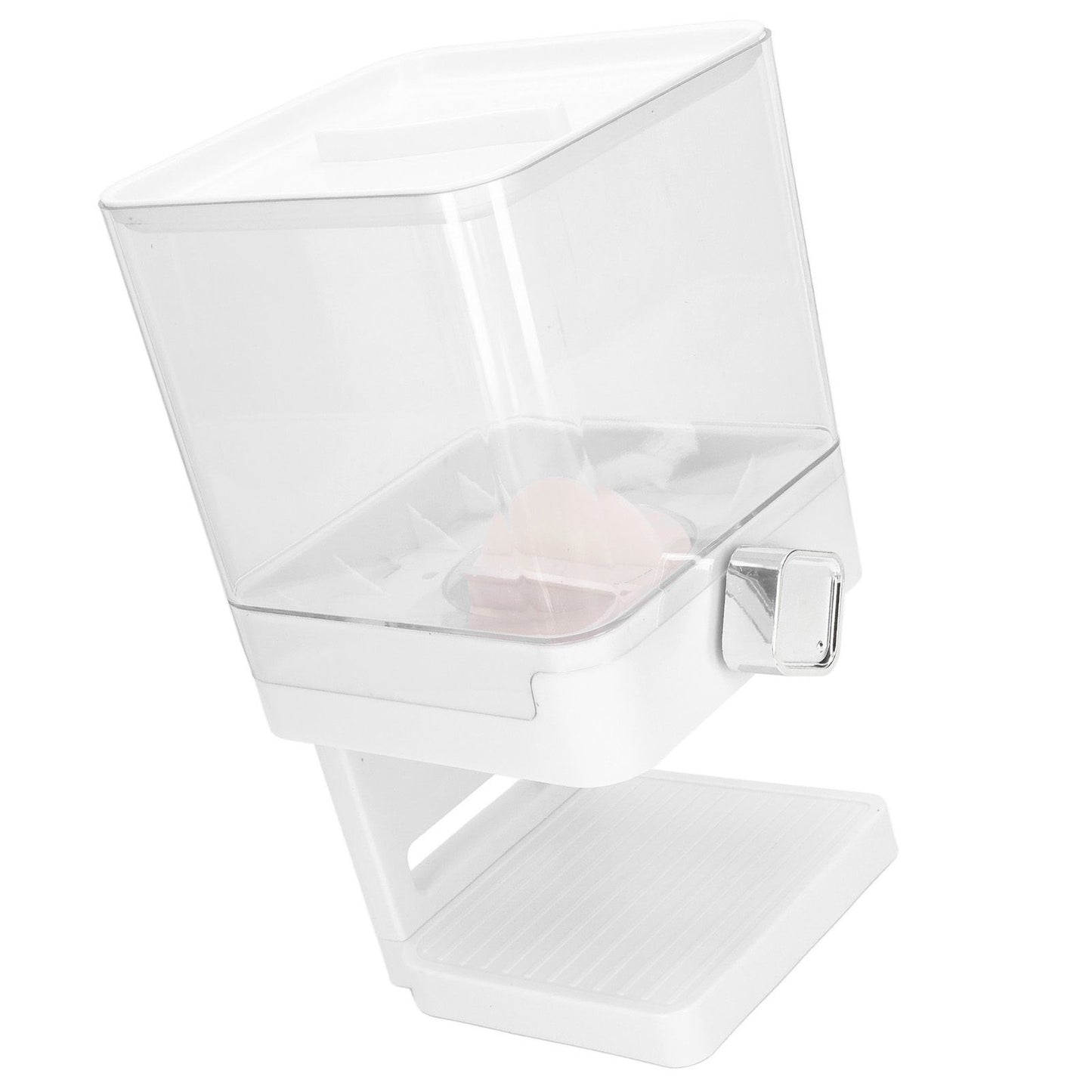 Cereal Dispenser 17.5oz Capacity Single Grid Grain Dispenser Transparent Plastic Food Dispenser for All Kinds Dry Food