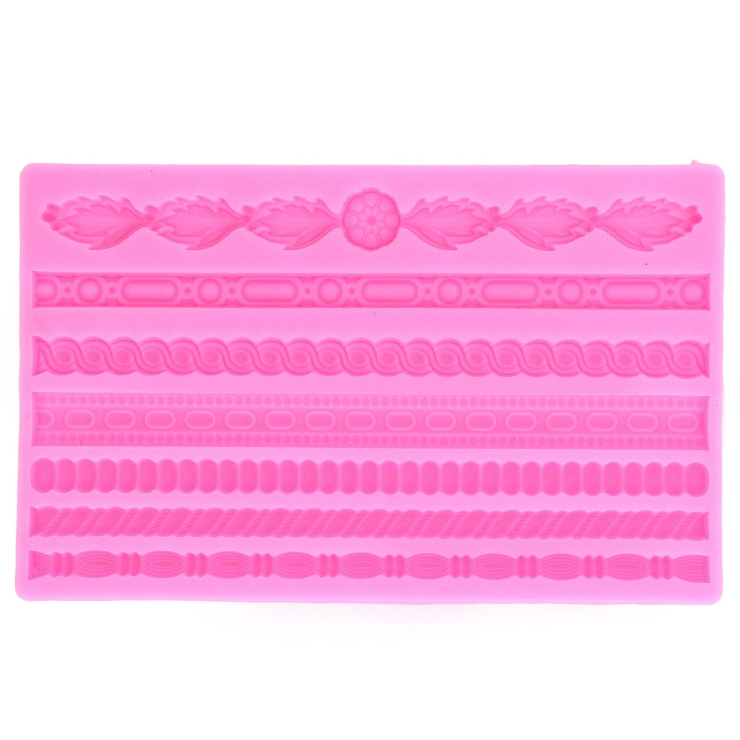 3D Pearl Knit Rope Silicone Mold Food Grade Reusable Cake Decorating Mould for Cakes Jellies Breads Desserts Pink