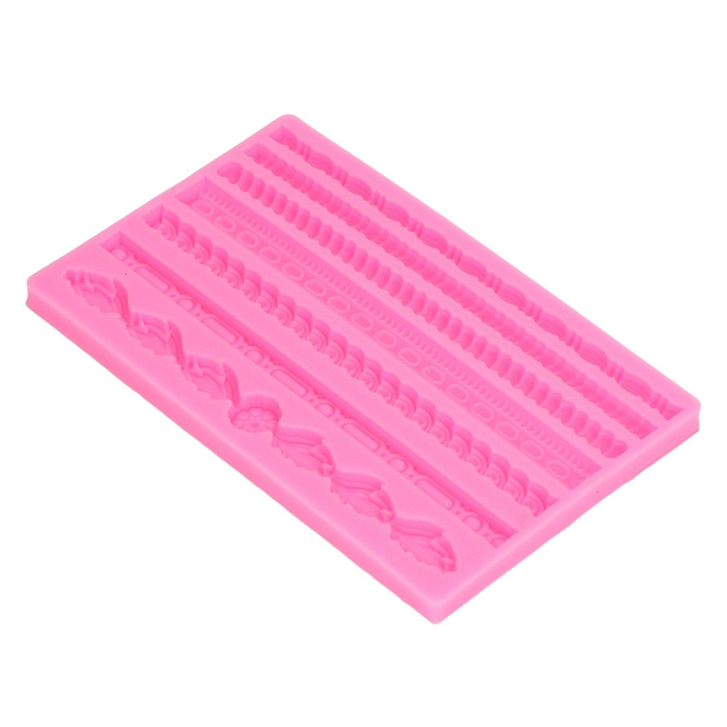 3D Pearl Knit Rope Silicone Mold Food Grade Reusable Cake Decorating Mould for Cakes Jellies Breads Desserts Pink