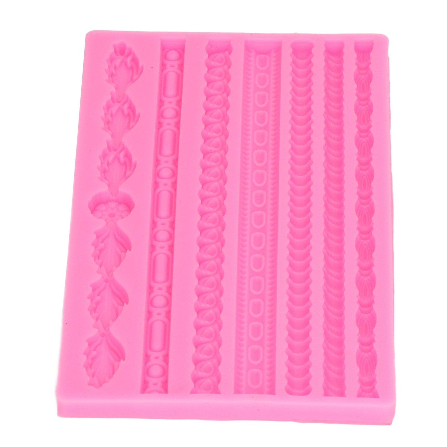 3D Pearl Knit Rope Silicone Mold Food Grade Reusable Cake Decorating Mould for Cakes Jellies Breads Desserts Pink