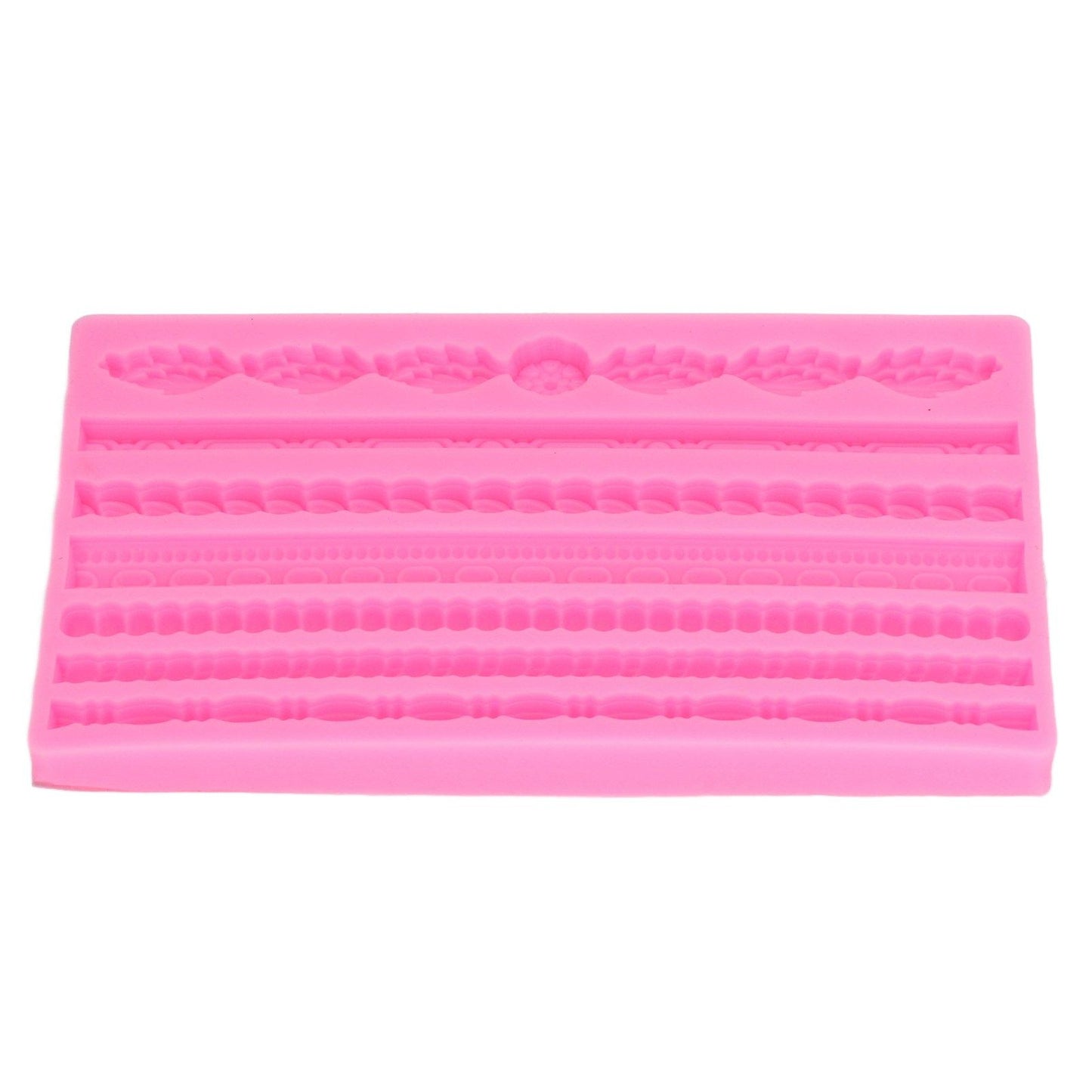 3D Pearl Knit Rope Silicone Mold Food Grade Reusable Cake Decorating Mould for Cakes Jellies Breads Desserts Pink