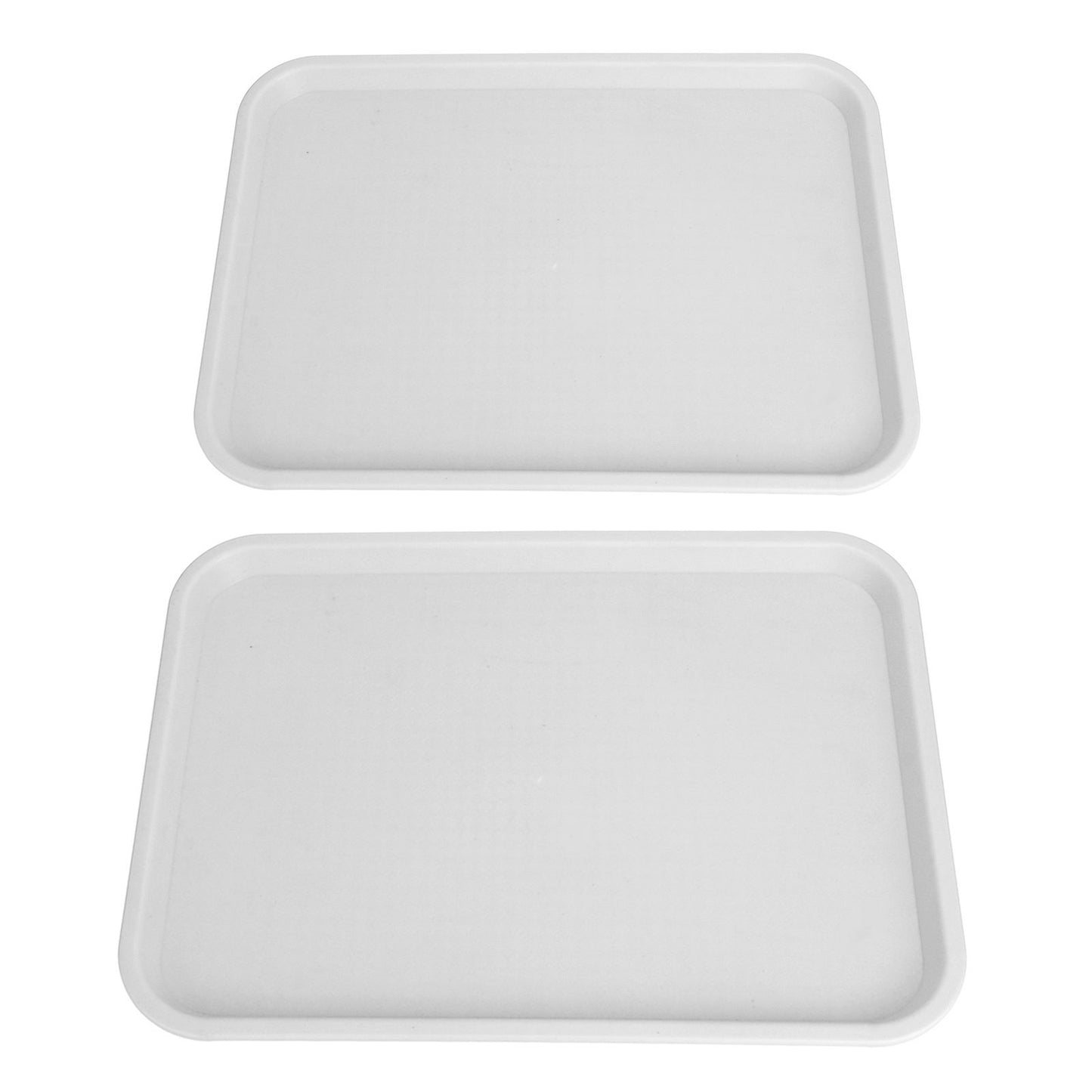 2pcs Food Tray Multifunctional Thickened Slip Resistance Chinese Fast Food Serving Tray for Dining Hall RestaurantsWhite