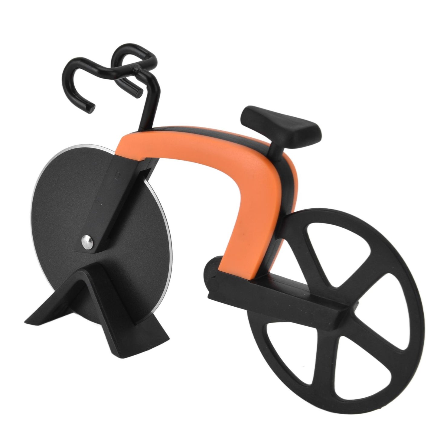 Bicycle Pizza Cutter Wheel Stainless Steel Bike Shape Pizza Knife Kitchen Pizza Cutting ToolOrange