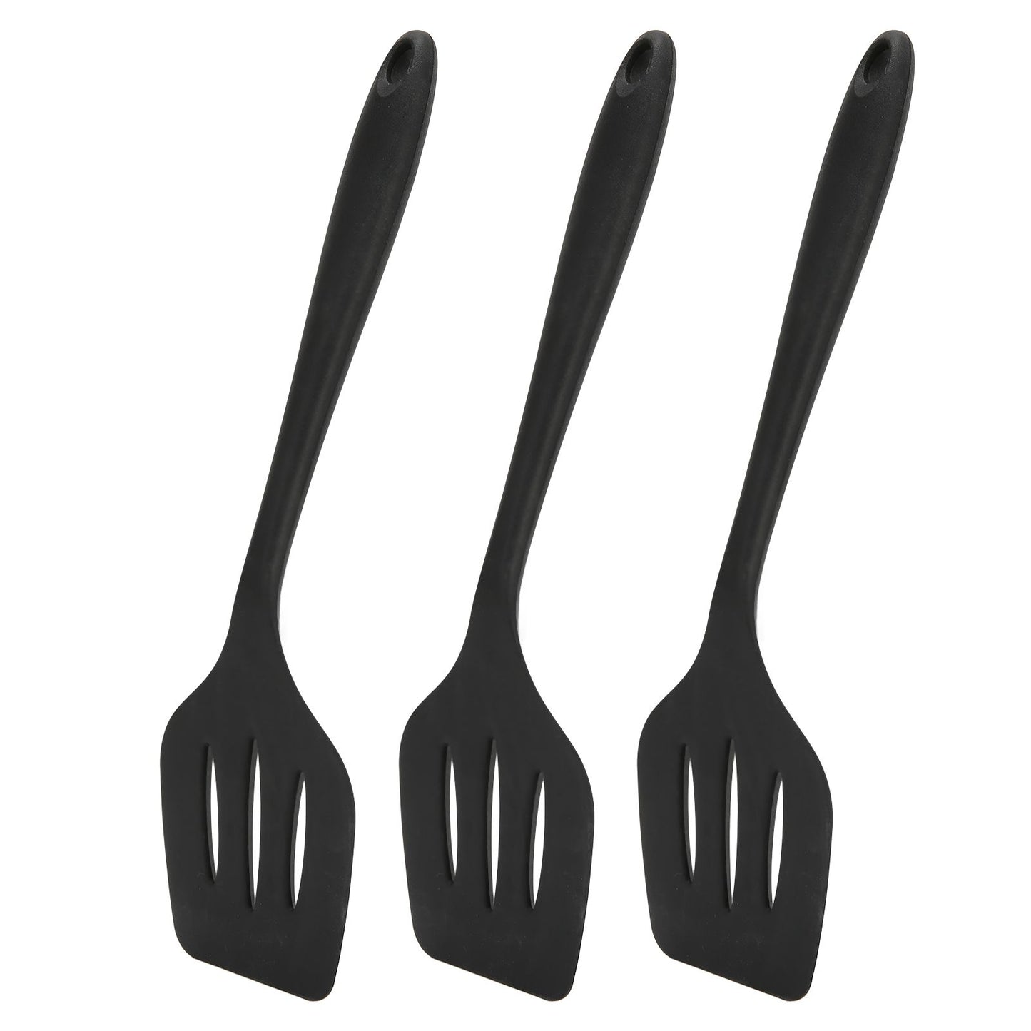 3Pcs Silicone Spatula Easy Cleaning Odorless Food Grade Silicone Slotted Turner Spatula Multifunctional Kitchen Tool