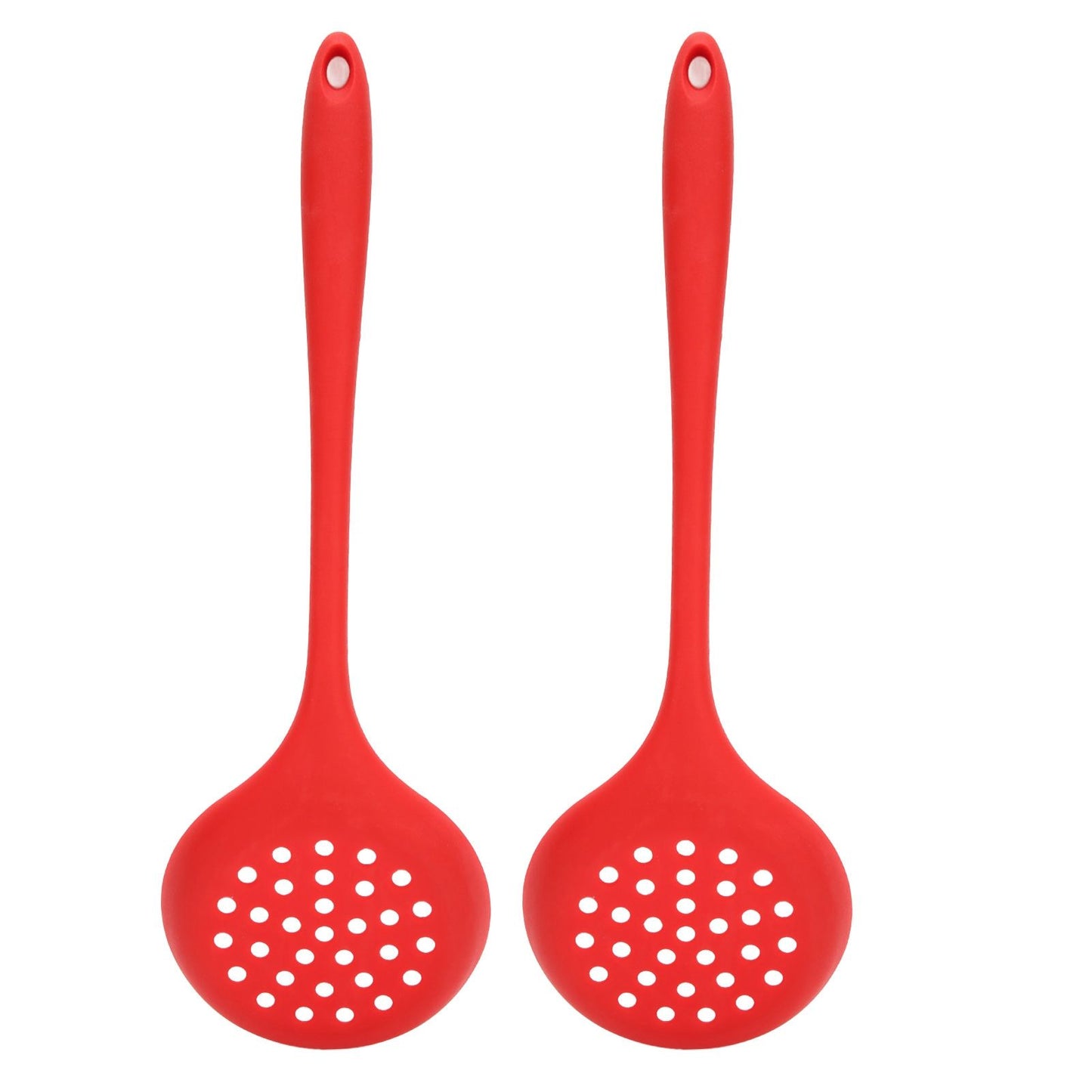 2Pcs Silicone Slotted Spoon Multifunction Soft Food Grade Silicone High Temperature Resistant Kitchen Ladle Strainer