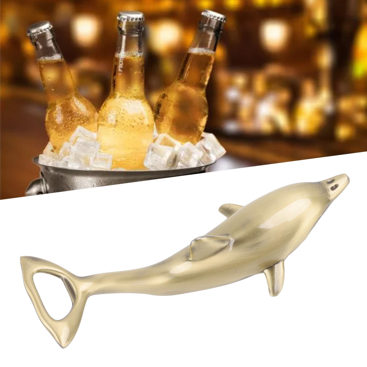 Dolphins Bottle Opener Effort Saving Cute Appearance Metal Beer Opener for Household Parties Restaurants