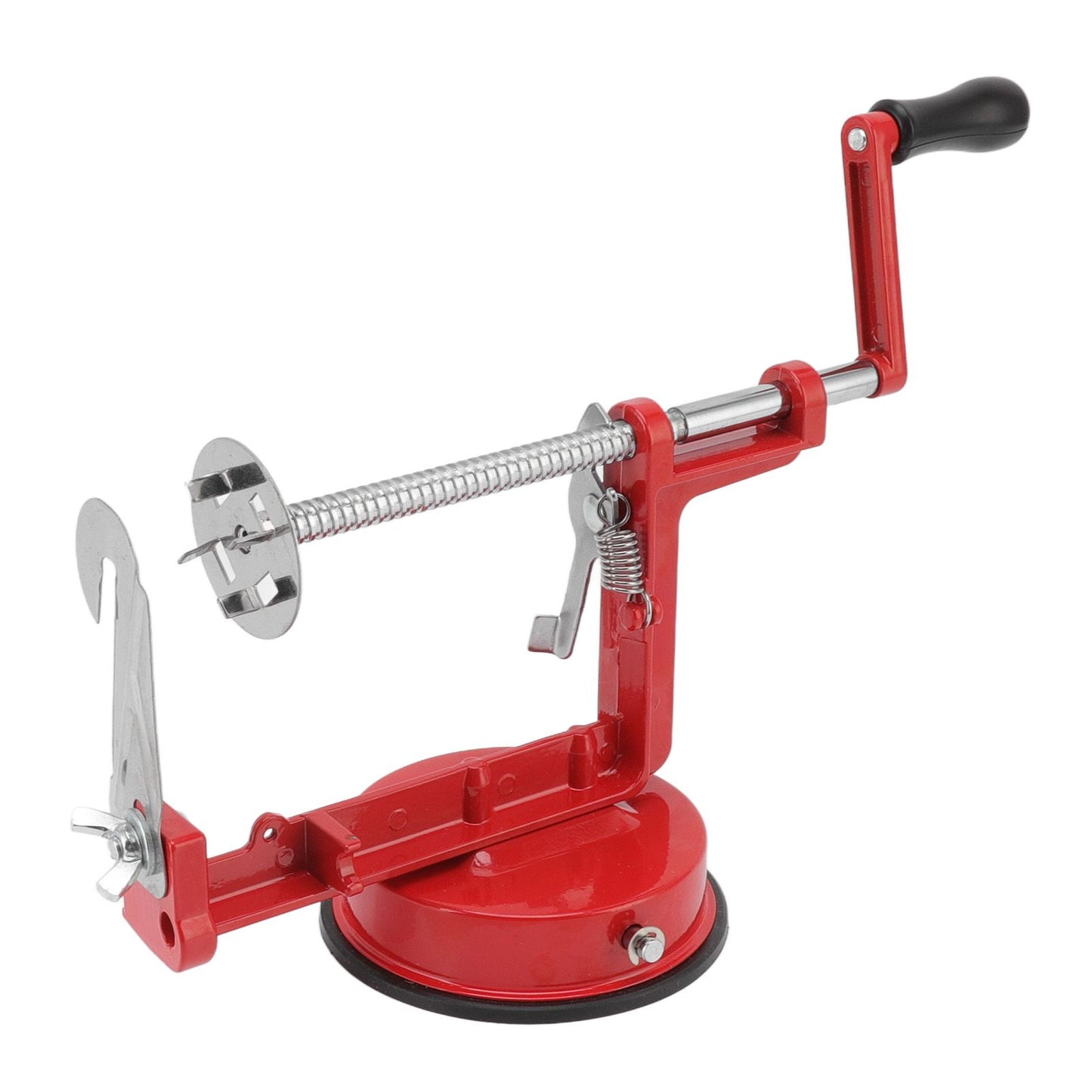 Potato Spiral Cutter Multifunctional Manual Rotating Stainless Steel Blade Rust Resistant Red Twisted Spiral Potato Peeler