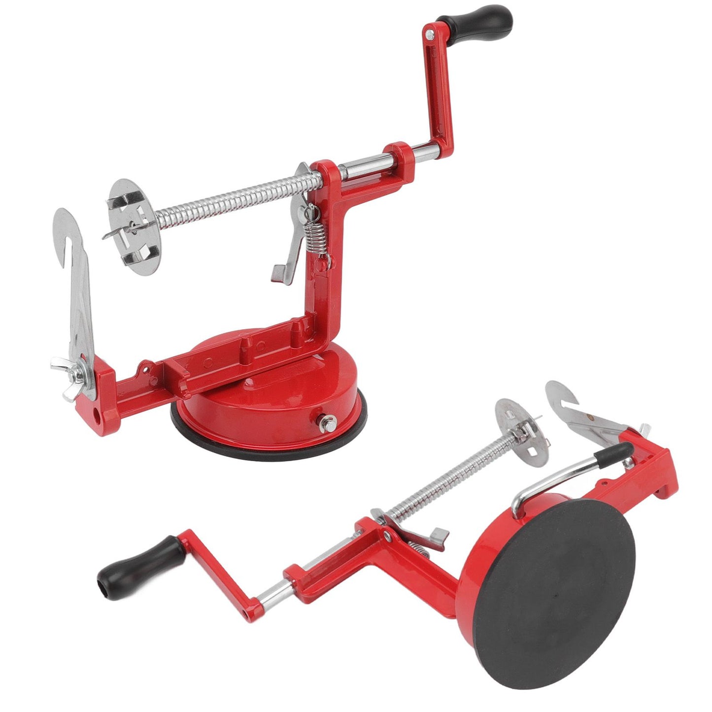 Potato Spiral Cutter Multifunctional Manual Rotating Stainless Steel Blade Rust Resistant Red Twisted Spiral Potato Peeler