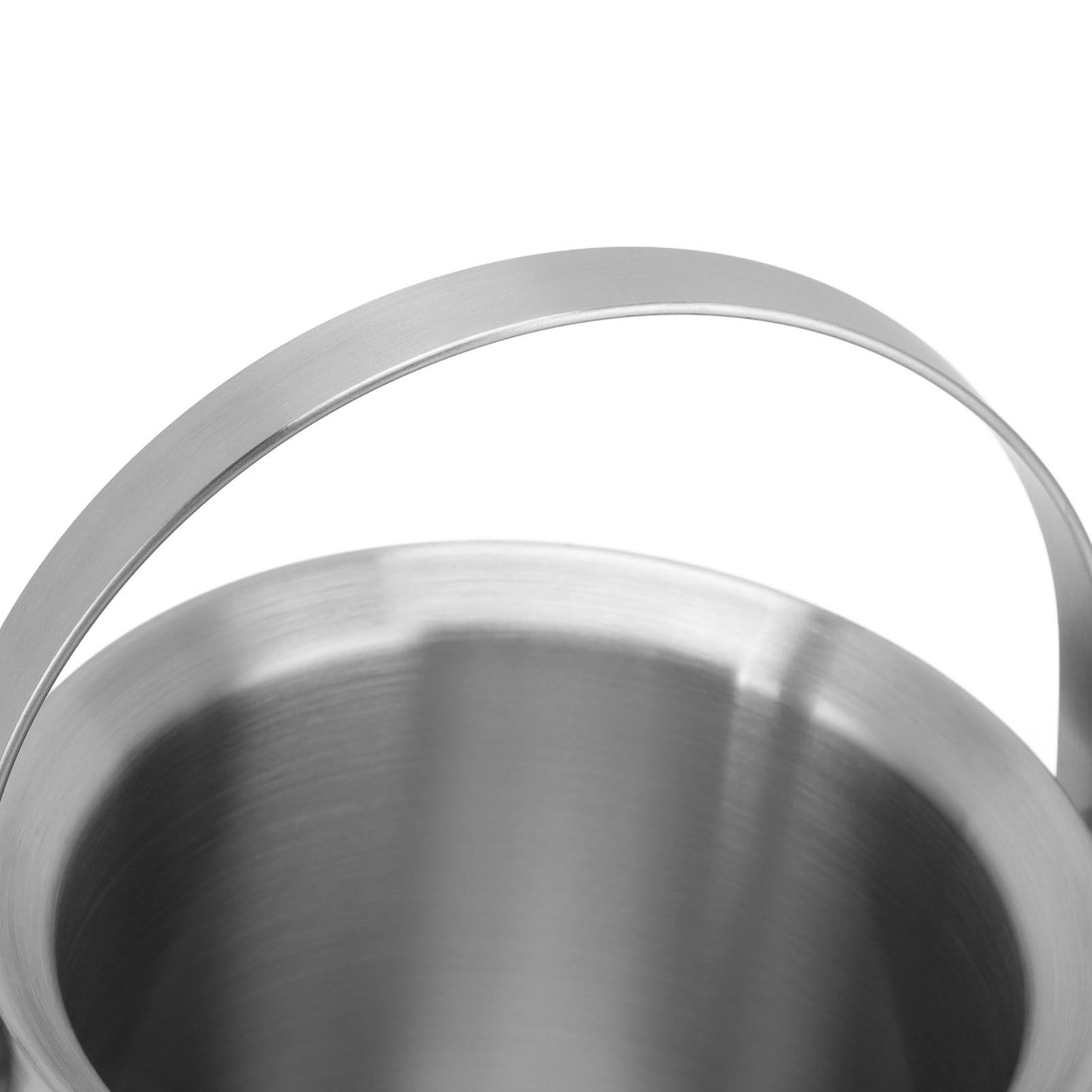 Stainless Steel Ice Bucket Double Layer Wine Champagne Beer Barrel with Handle for Bar Party 2L 15.5x15.7cm/6.1x6.2in