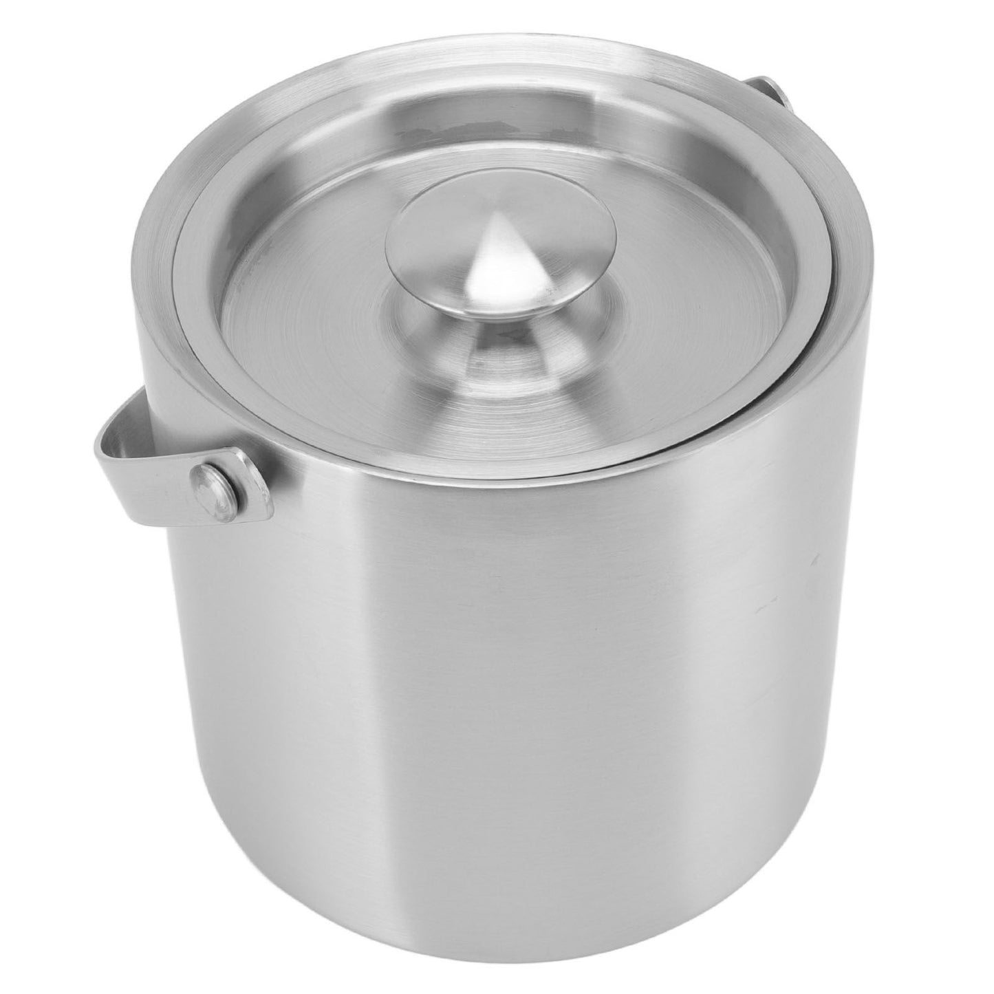 Stainless Steel Ice Bucket Double Layer Wine Champagne Beer Barrel with Handle for Bar Party 3L 19x17.2cm/7.5x6.8in