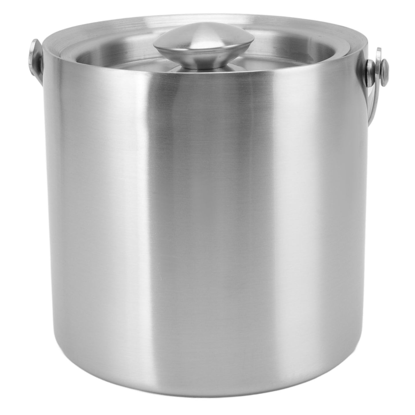 Stainless Steel Ice Bucket Double Layer Wine Champagne Beer Barrel with Handle for Bar Party 3L 19x17.2cm/7.5x6.8in