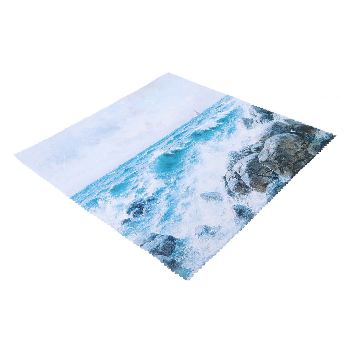 Table Cloths Easy Cleaning Natural Casual Style Decorative Practical Polyester Fiber Tablecloths Decoration for Restaurant Sea Waving Rock Pattern 140x180cm
