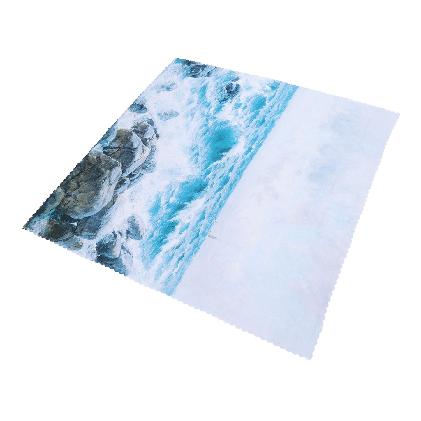 Table Cloths Easy Cleaning Natural Casual Style Decorative Practical Polyester Fiber Tablecloths Decoration for Restaurant Sea Waving Rock Pattern 140x180cm