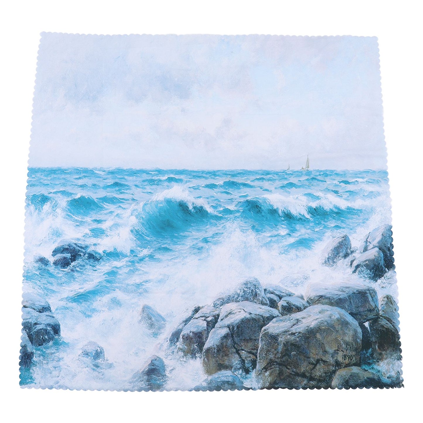 Table Cloths Easy Cleaning Natural Casual Style Decorative Practical Polyester Fiber Tablecloths Decoration for Restaurant Sea Waving Rock Pattern 140x180cm