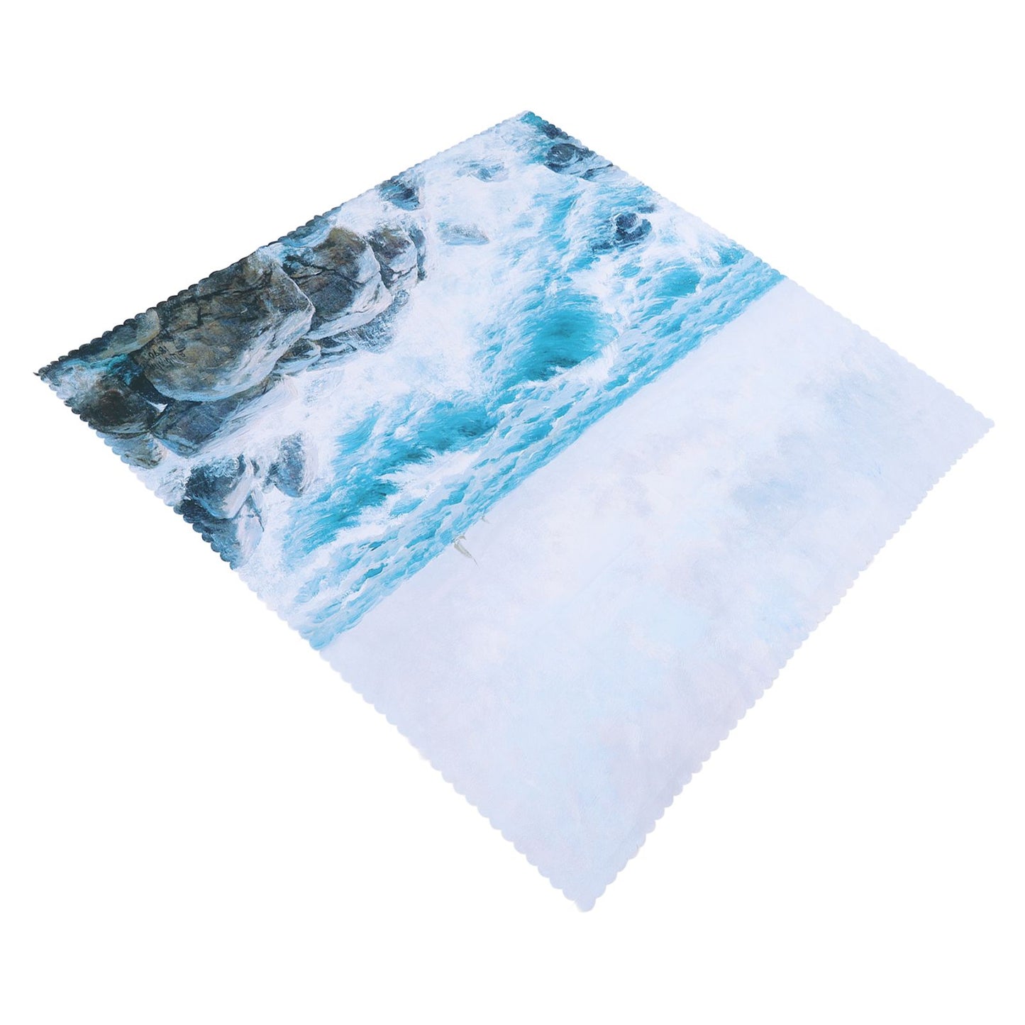 Table Cloths Easy Cleaning Natural Casual Style Decorative Practical Polyester Fiber Tablecloths Decoration for Restaurant Sea Waving Rock Pattern 140x180cm