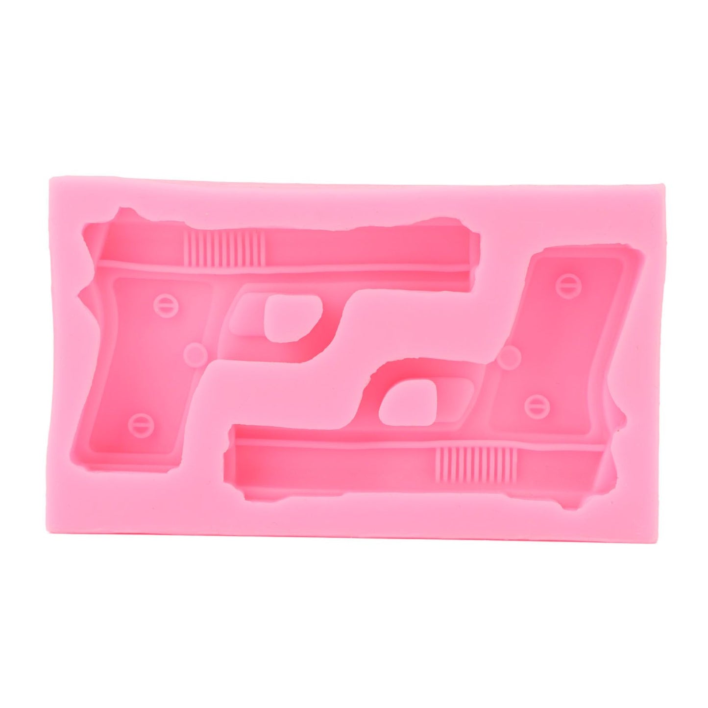 3D Weapon Shape Silicone Molds Pistol Shaped Baking Molds for Making Cake Chocolate Candy Crafting Pink