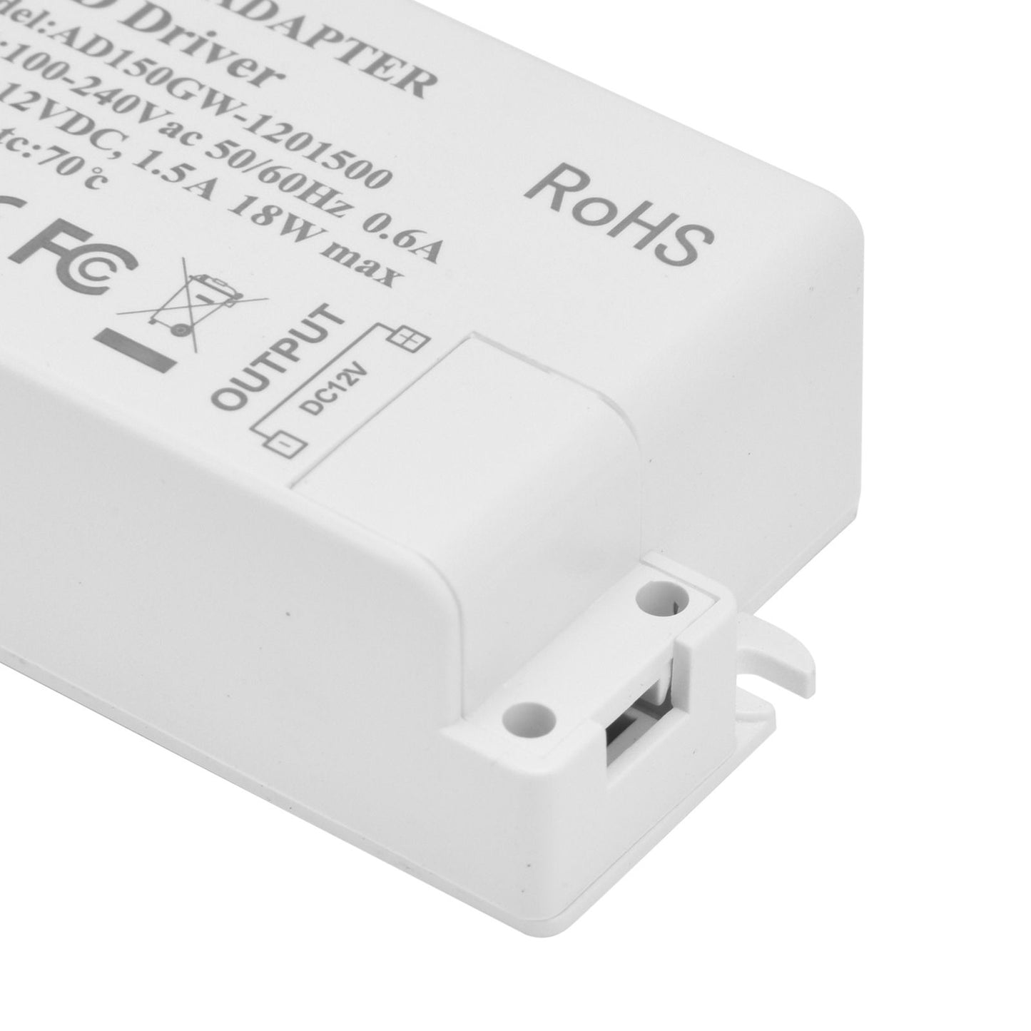 LED Driver 18W Power Supply Transformer AC100‑240V to DC12V 1.5A Output for LED Light Desk Lamp Outdoor Light