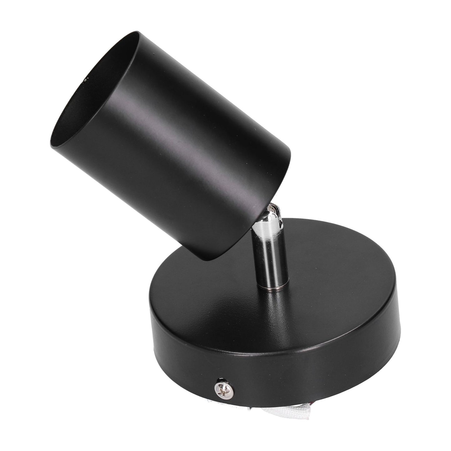 GU10 Spotlight Base Single Head Wrought Iron Adjustable Track Light Holder for Bedroom Shopping Mall 85‑265VBlack