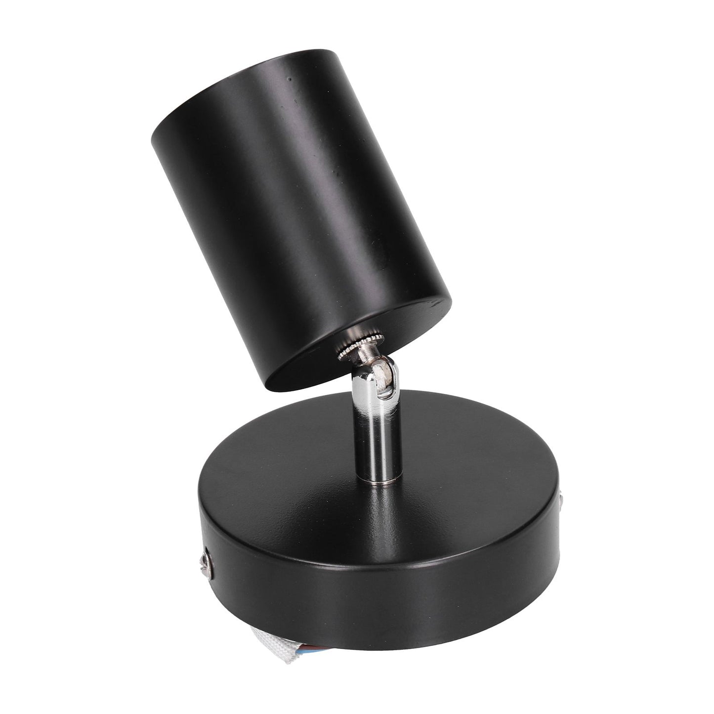 GU10 Spotlight Base Single Head Wrought Iron Adjustable Track Light Holder for Bedroom Shopping Mall 85‑265VBlack