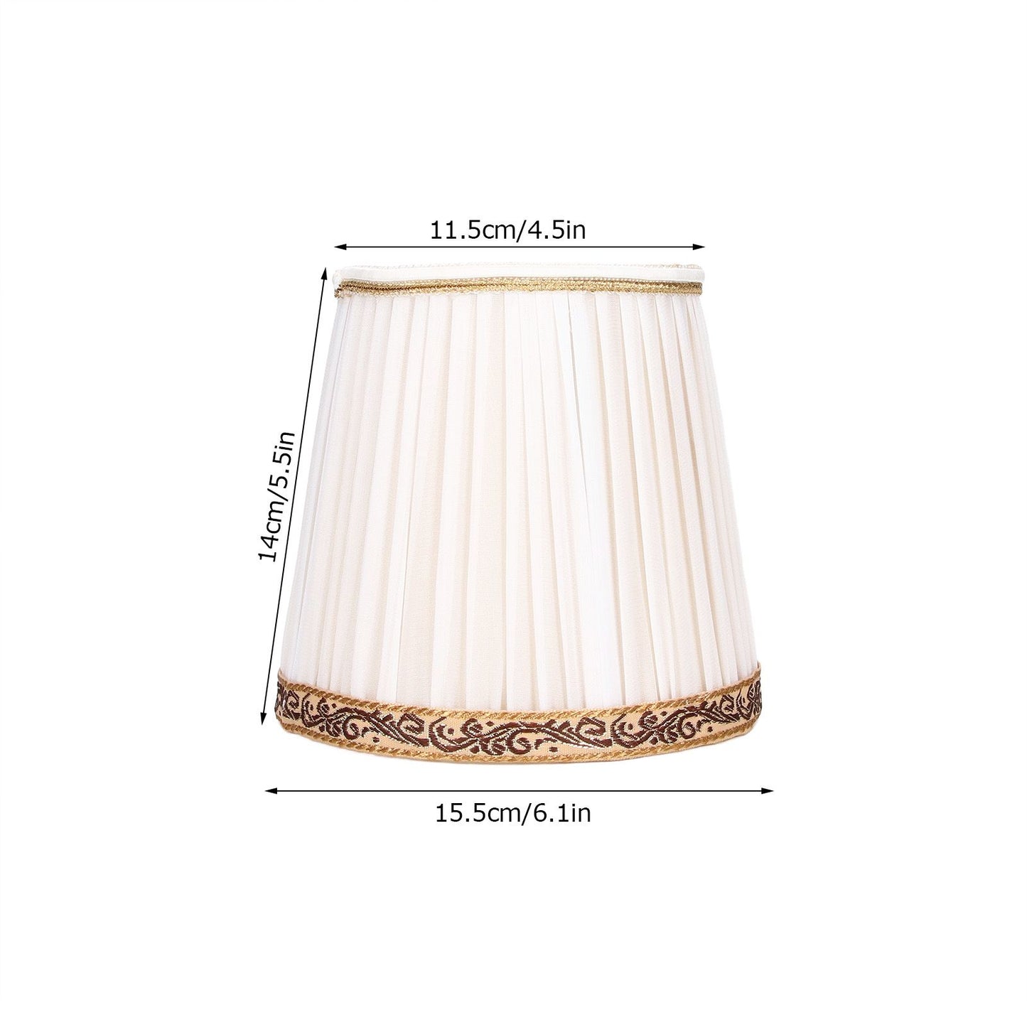6Pcs Fabric Mesh Lamp Shade Clip On Lampshade Beige Golden Edge Style for E14 Chandelier Ceiling Lamp