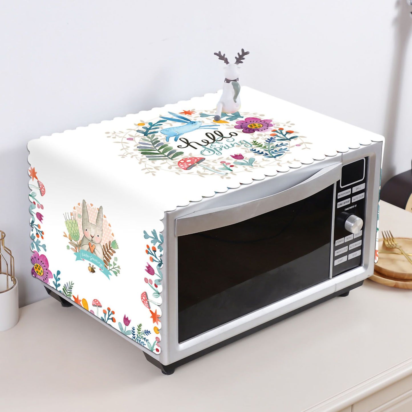 Microwave Cover Cloth Oven Cute Dust Proof Shiled Universal Oil Proof Nordic Style Simple Parts Daisy 35x100cm