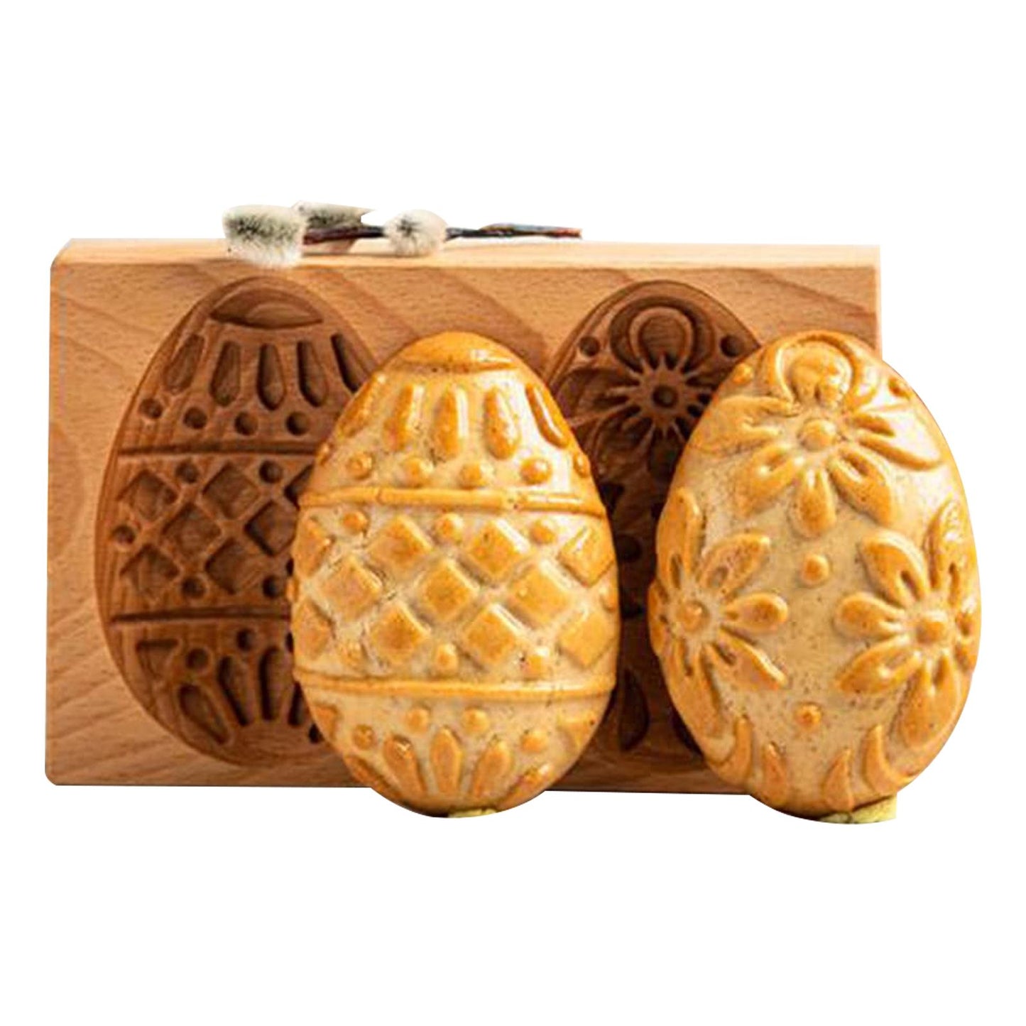 Wooden Cookie Cutter Baking Mold Carved Biscuit Cutter Embossing Mold Cookie Presses Stamps Gingerbread Cookie Mold for Cookies DIY Handmade Biscuits
