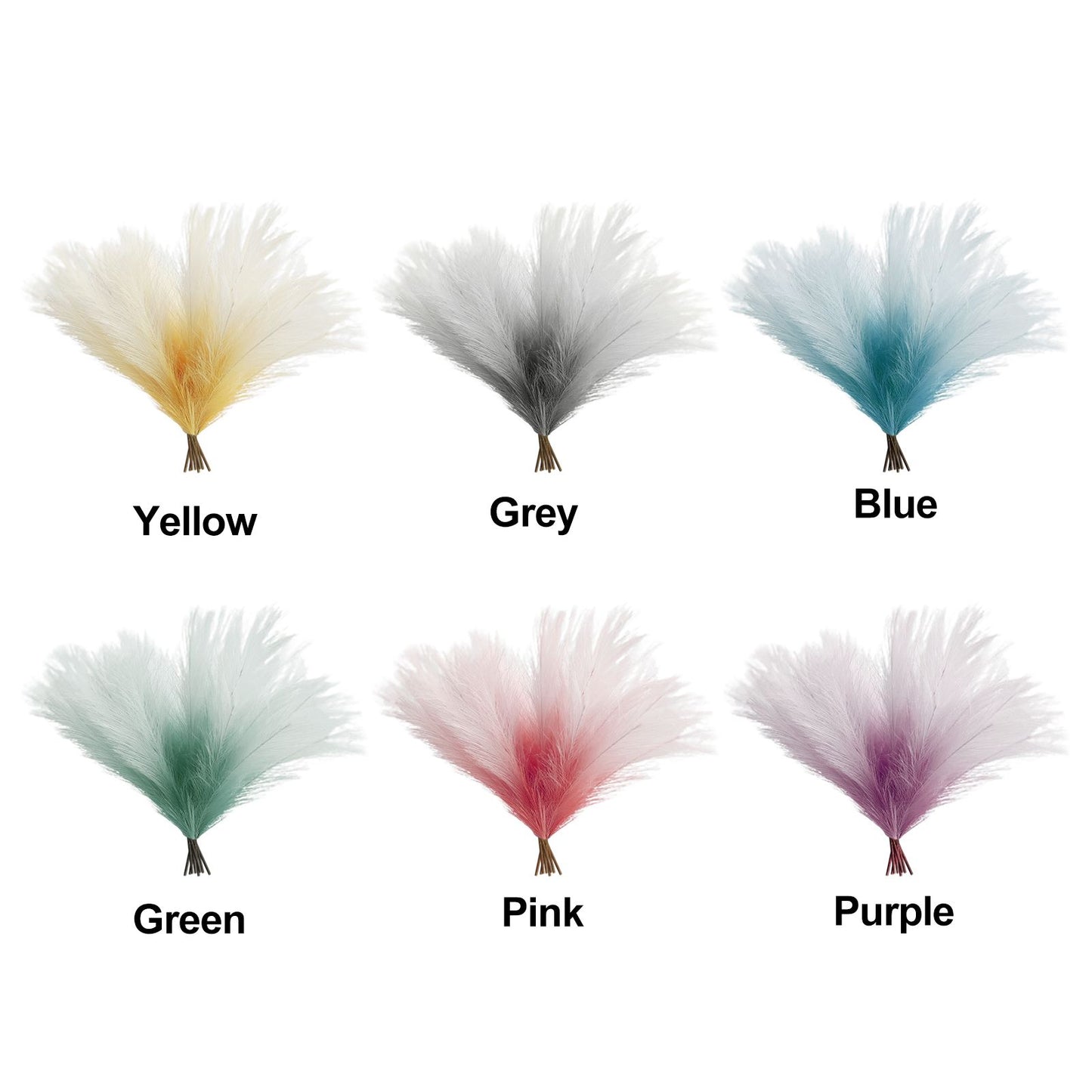 8Pcs Artificial Pampas Grass Versatile Decorative Gradient Gray Modern Vase Filler Faux Pampas Grass For Home Office Parties