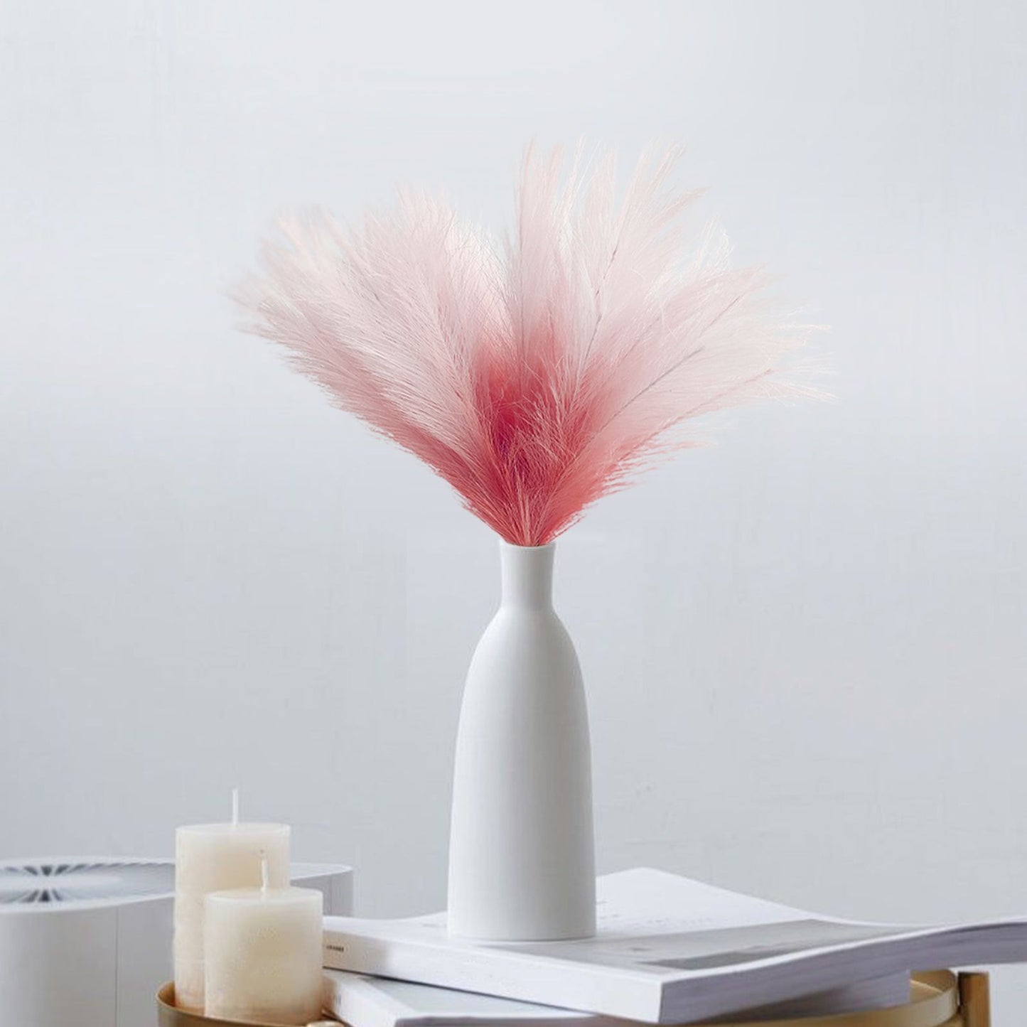 8Pcs Artificial Pampas Grass Versatile Decorative Gradient Green Modern Vase Filler Faux Pampas Grass For Home Office Parties
