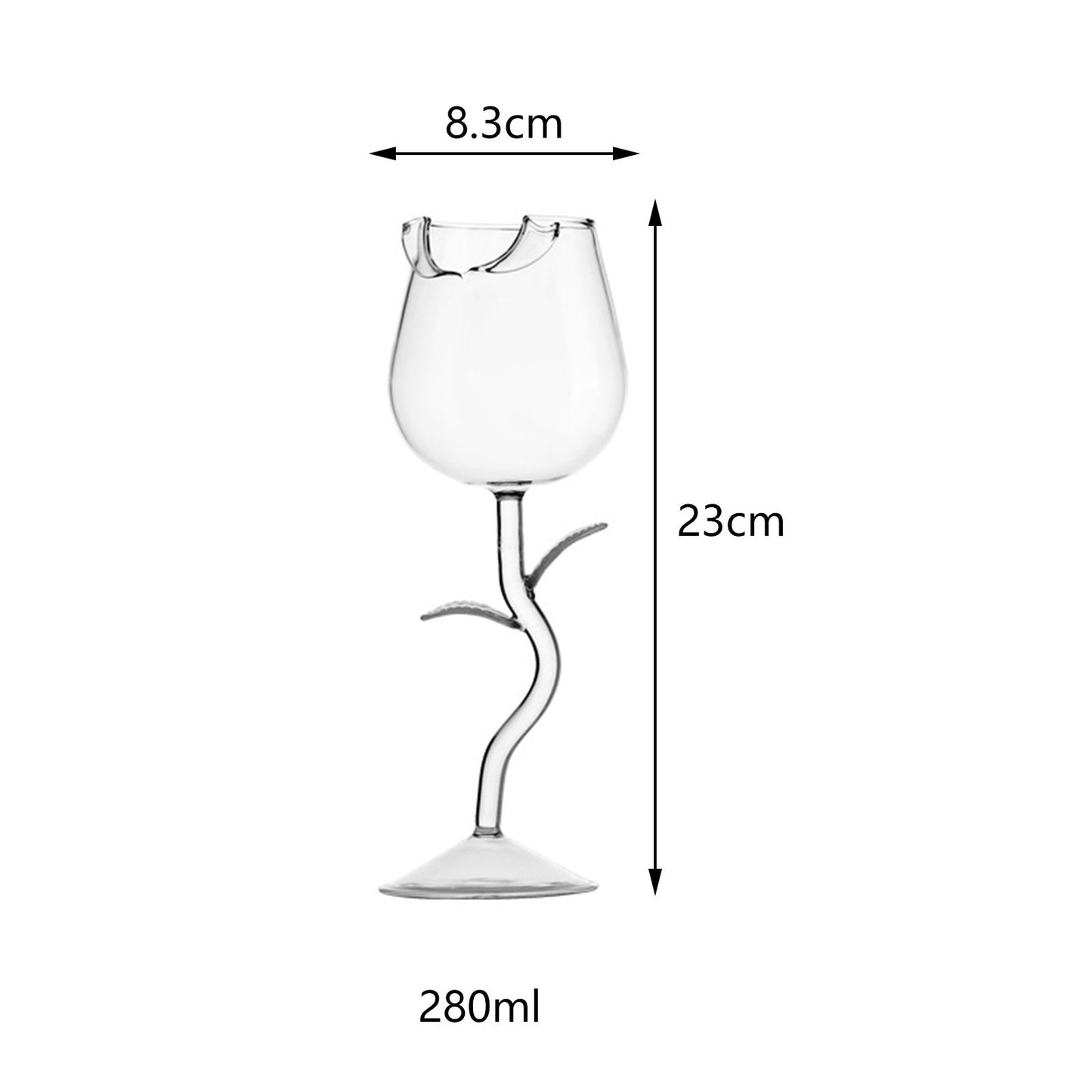 Wine Glass Rose Flower Shape Wine Cup High Borosilicate Glass Cocktail Glass for Party Bar