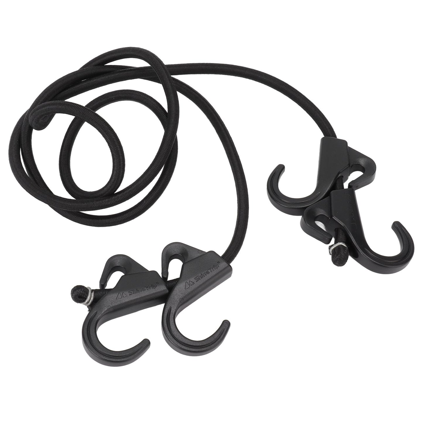 Camping Rope Strap UV Resistant POM Material Black Hooks Function Bungee Cords for Luggage Bundling