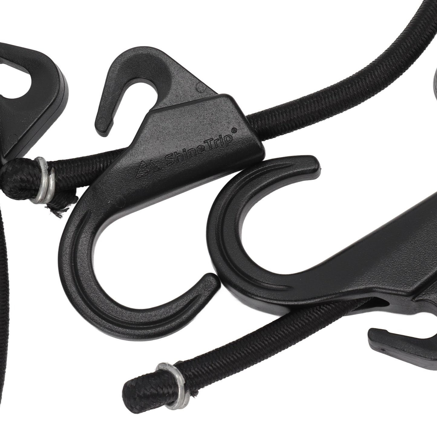 Camping Rope Strap UV Resistant POM Material Black Hooks Function Bungee Cords for Luggage Bundling