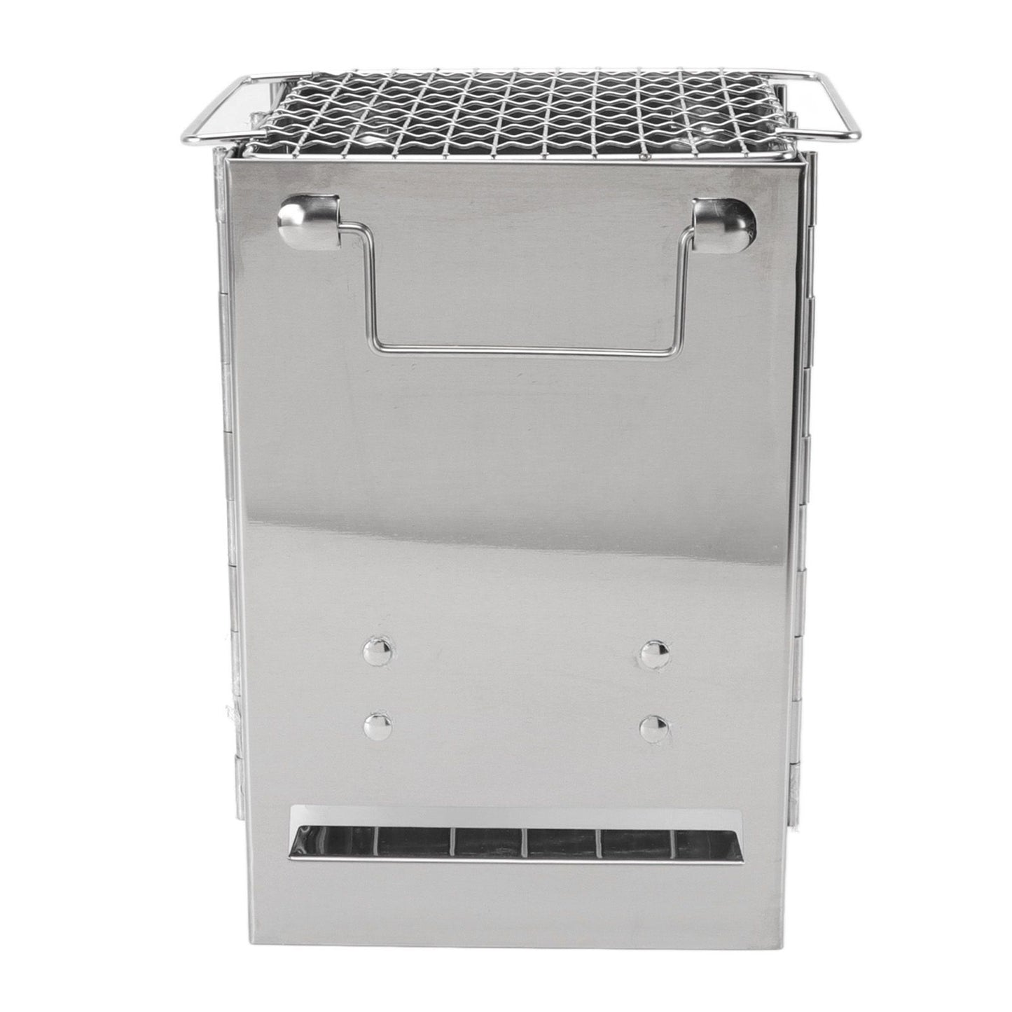 Camping Wood Stove Foldable Stainless Steel Integrated Mini BBQ Grill for Warm Outdoor Picnic