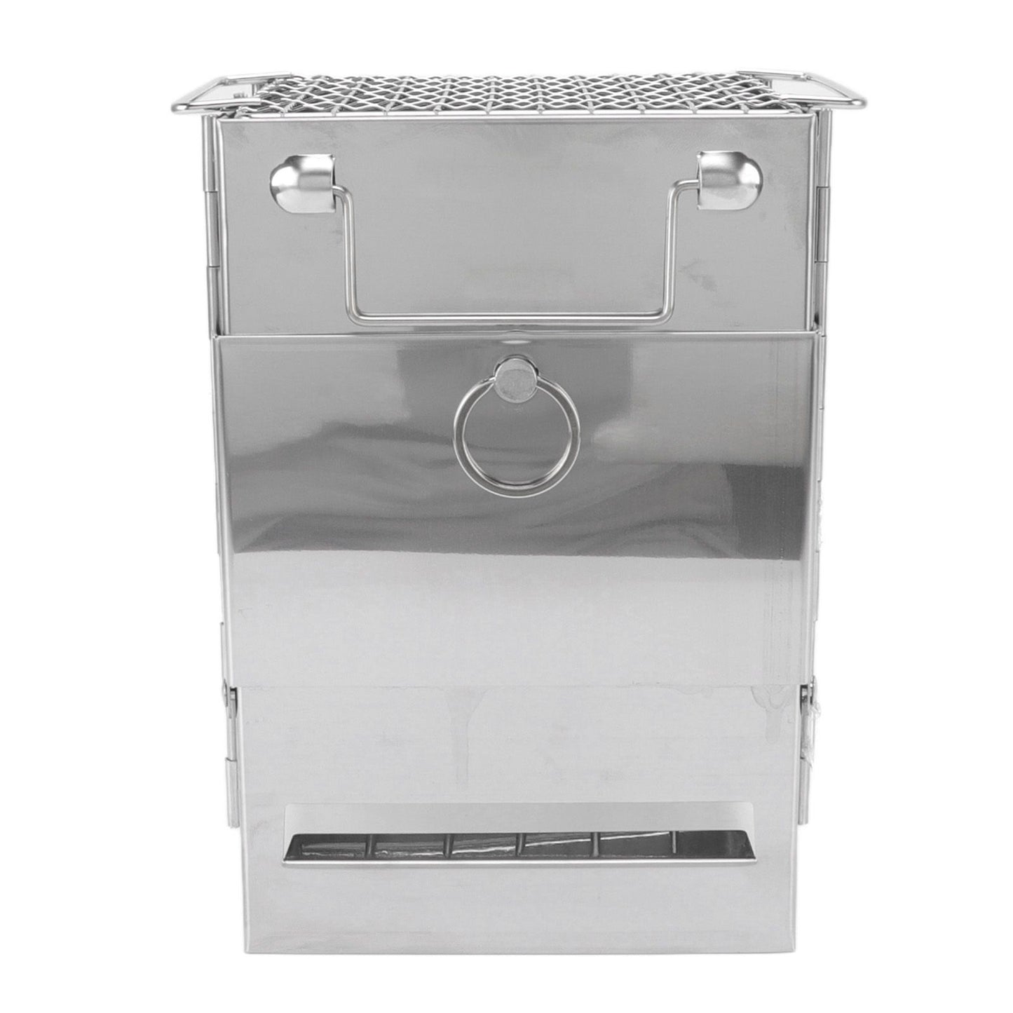 Camping Wood Stove Foldable Stainless Steel Integrated Mini BBQ Grill for Warm Outdoor Picnic