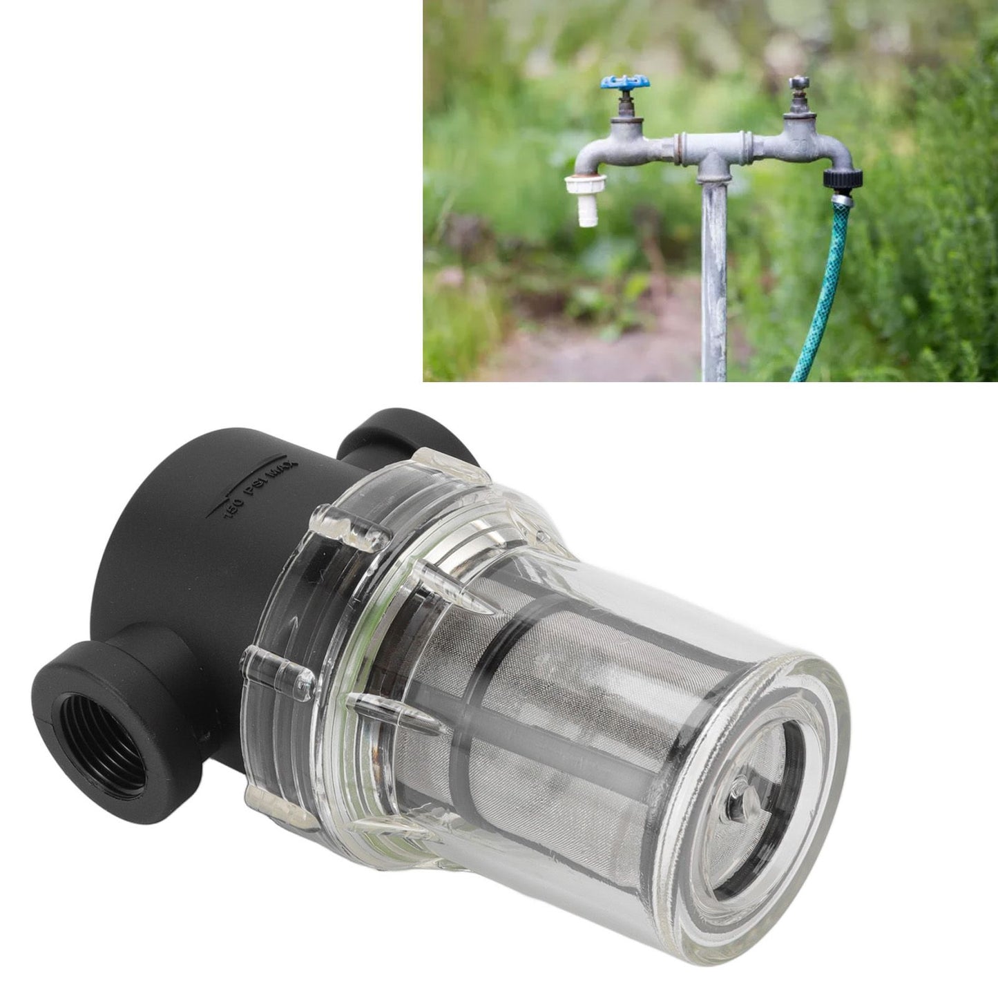 Hose Filter Plastic Sediment Impurity Garden Watering Prefilter For High Pressure Washer G1/2 100 Meshes