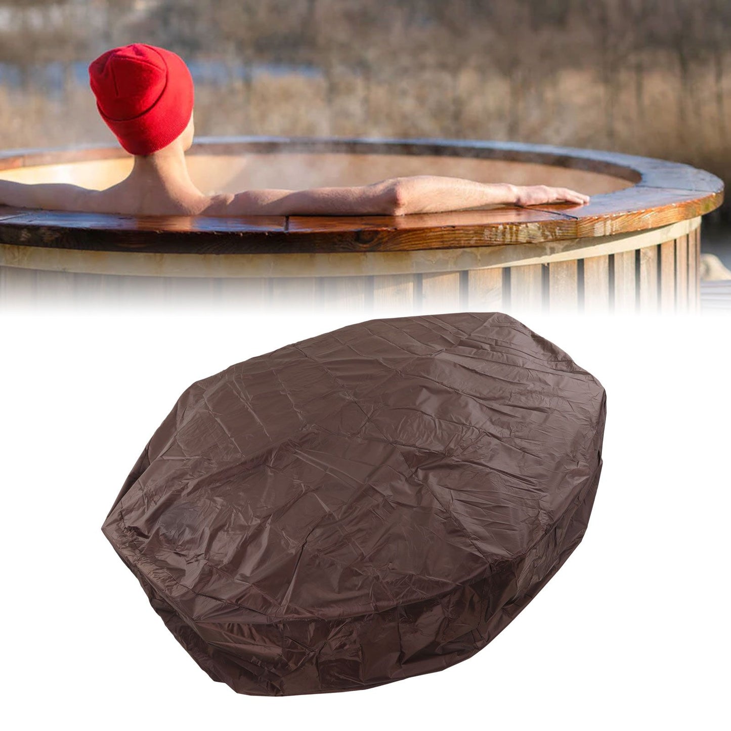 Outdoor Furniture Dust Covers Round Bathtub Cover 190 Silver Polyester Taffeta Hot Tub Waterproof Cover 190x90cm Coffee
