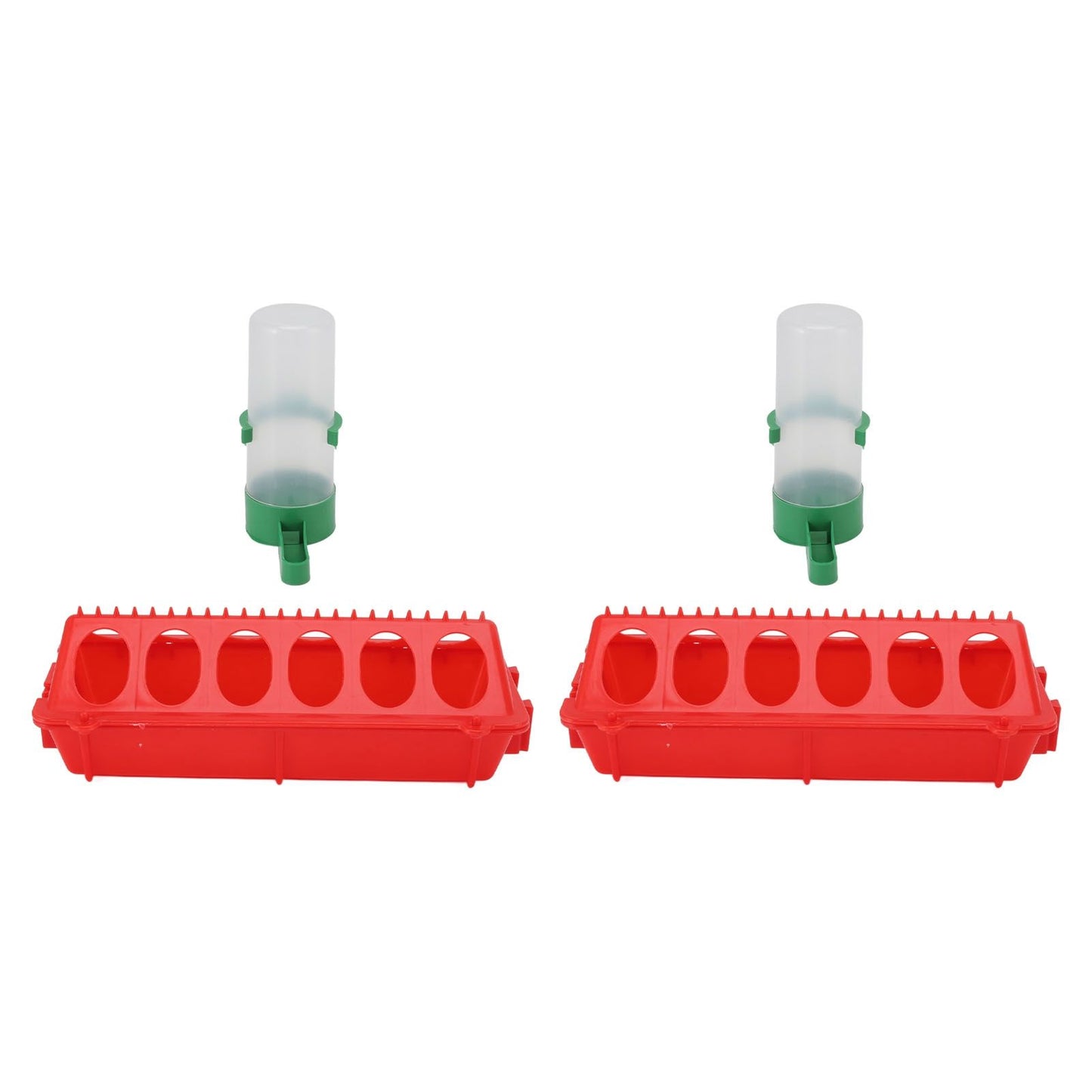 2Set Flip Top Chick Birds Water Feeder PP Chicken Trough Automatic Feeder with Splatter Proof Cover Poultry Equipment L Waterer 140ML