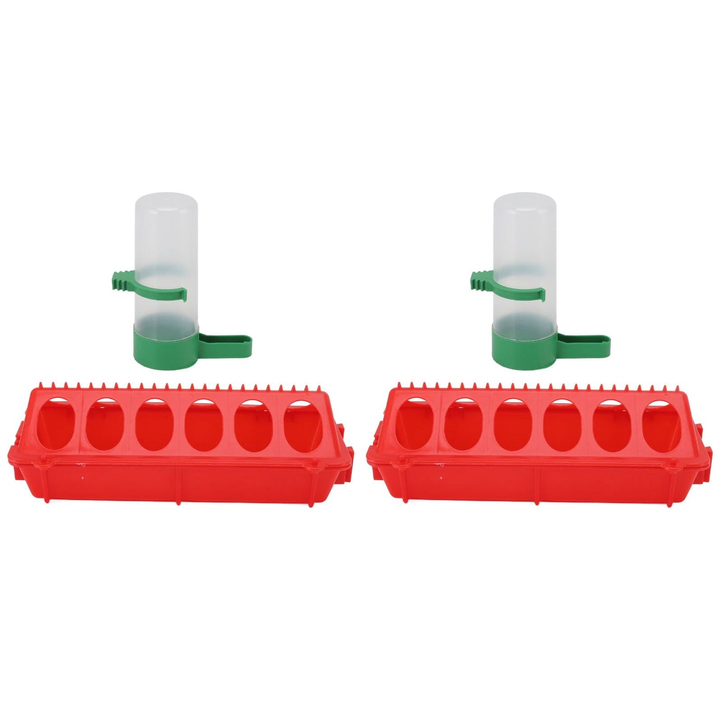 2Set Flip Top Chick Birds Water Feeder PP Chicken Trough Automatic Feeder with Splatter Proof Cover Poultry Equipment M Waterer 90ML