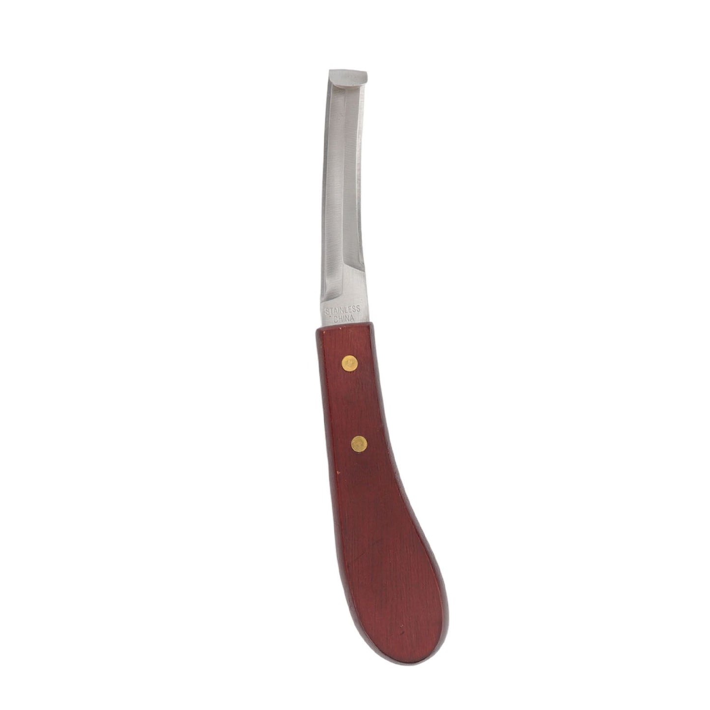 Hoof Knife Razor Stainless Steel Double Sided Blade Ergonomic Wooden Handle Hoof Edge Knife for Horse Hoof Trimming
