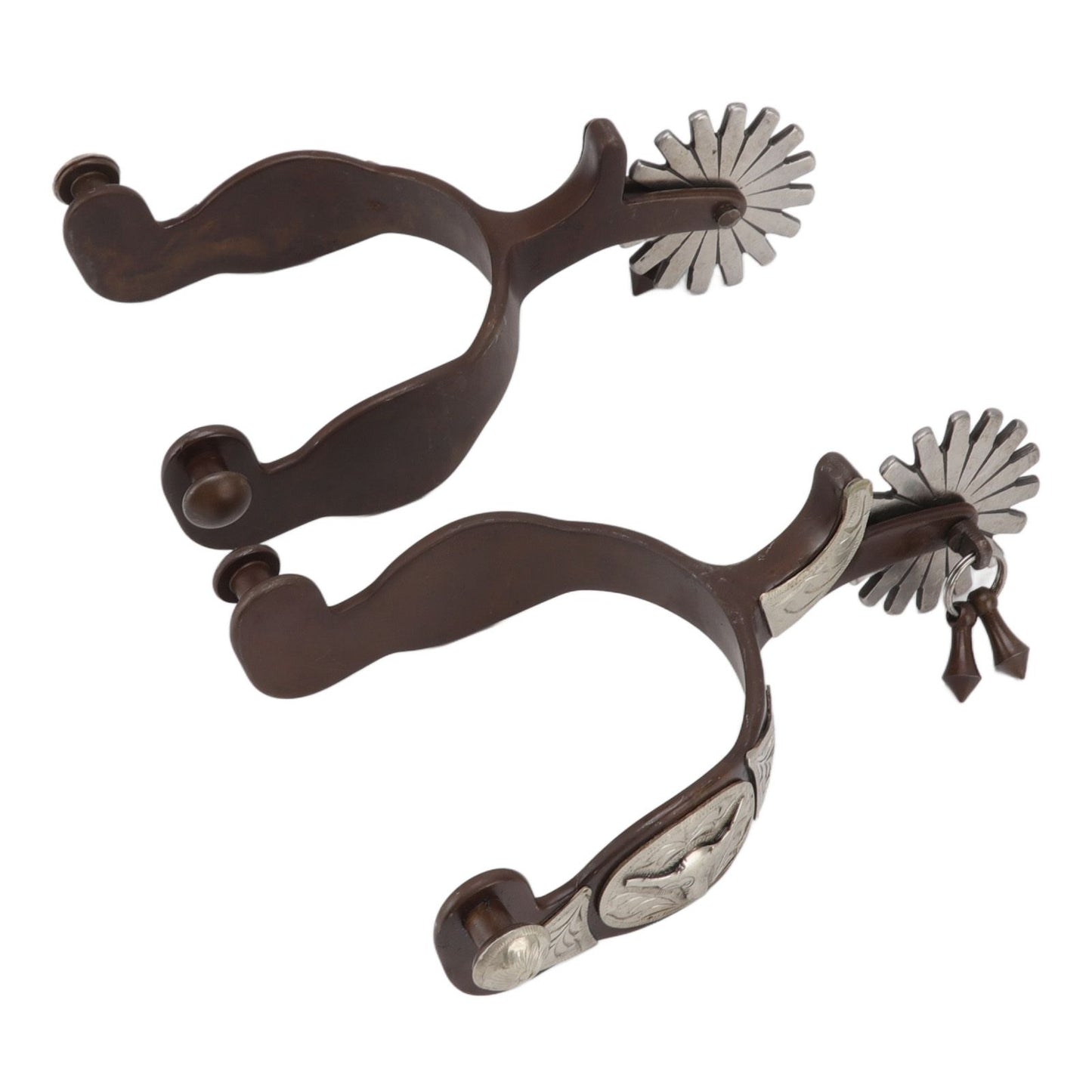 2 PCS Cowboy Horse Spurs Outdoor Garden Retro Spurs Saddlery Equipment with Cow Icon