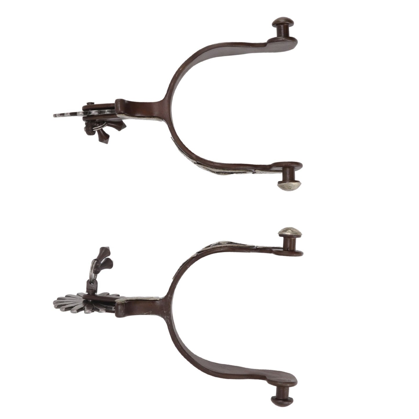 2 PCS Cowboy Horse Spurs Outdoor Garden Retro Spurs Saddlery Equipment with Cow Icon