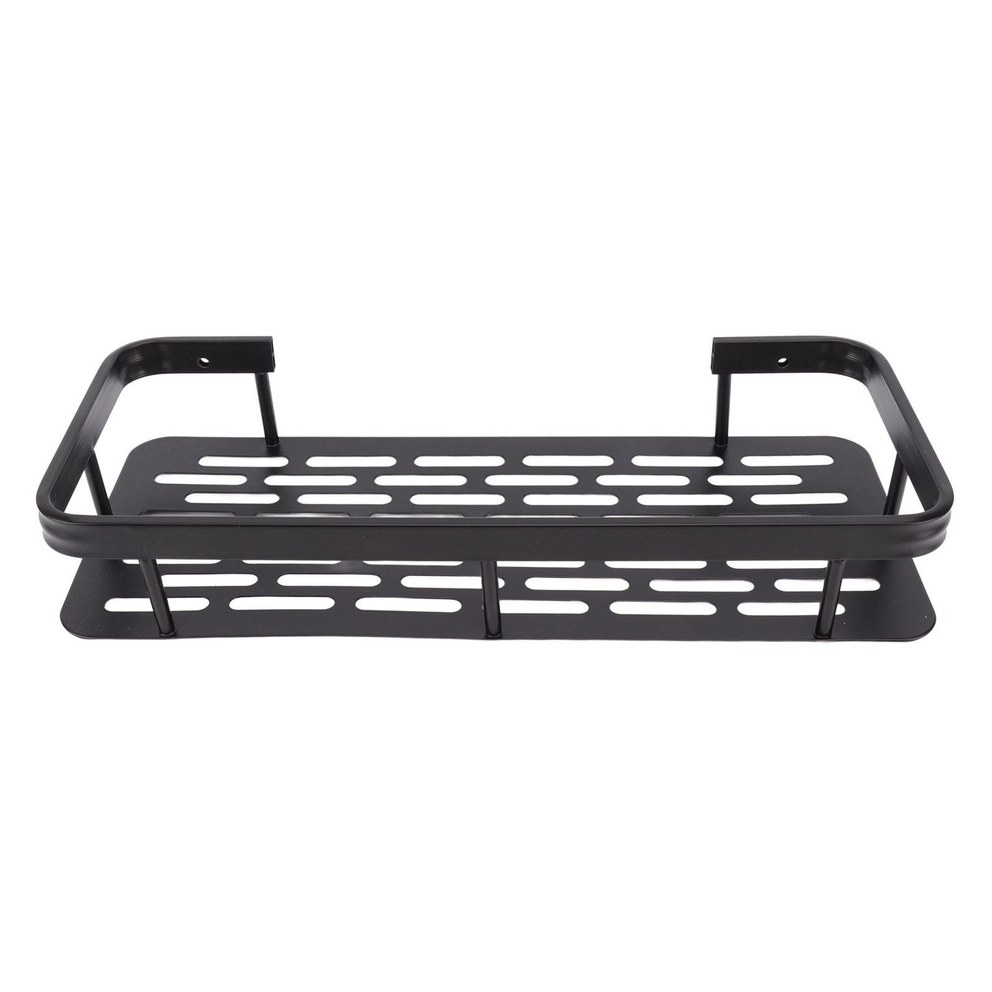 Shower Caddy Single Tier Durable Aluminium Rustproof Sticker Installation Shower Shelf for Bathroom Bedroom Kitchen Black
