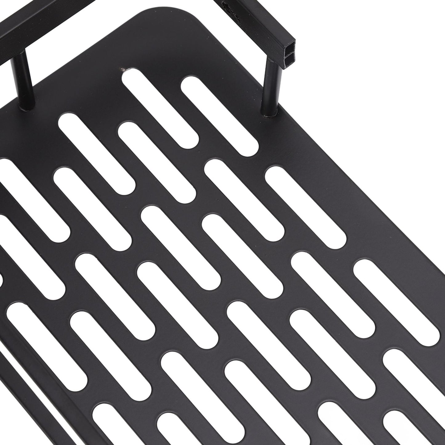 Shower Storage Rack 3 Layers Punch Free Rectangle Aluminum Shower Shelf Basket for Home Bathroom Black