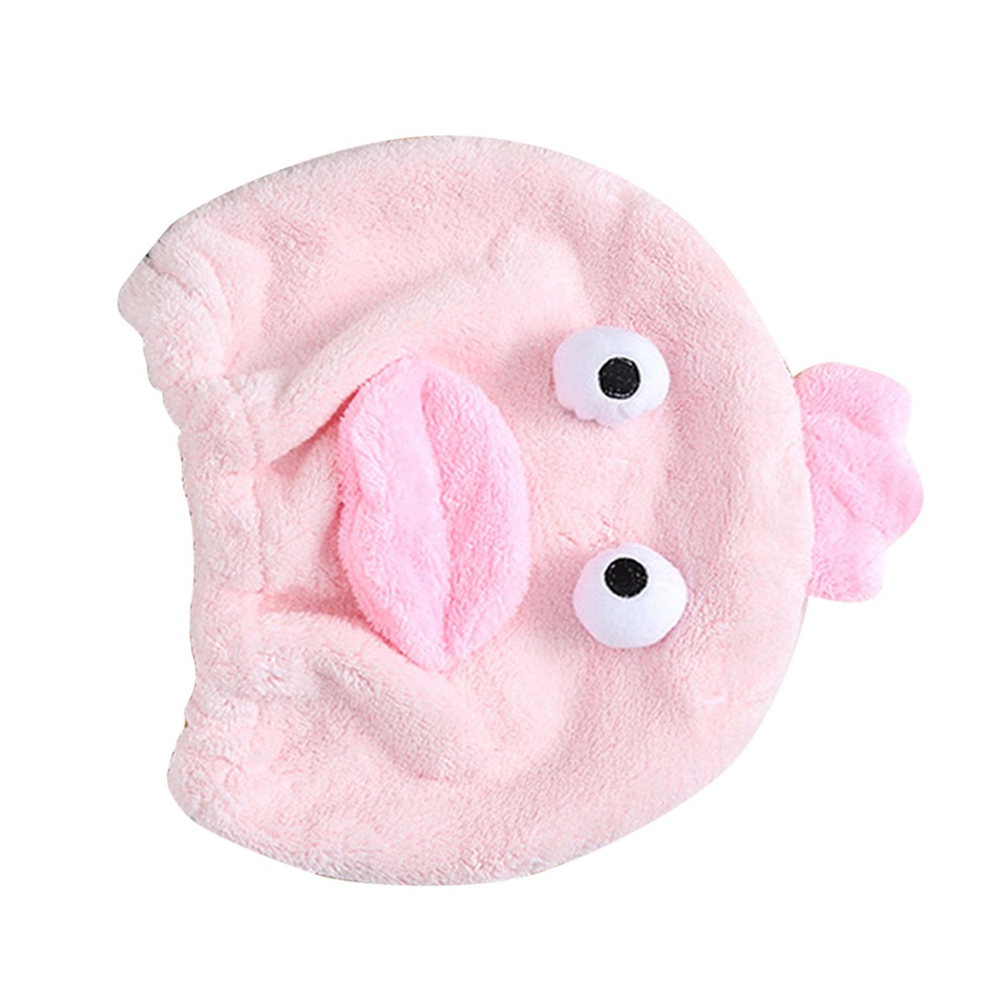 Quick Dry Hair Hat Elastic Strong Water Absorption Fine Fiber Skin Friendly Cartoon Hair Drying Towel Pink