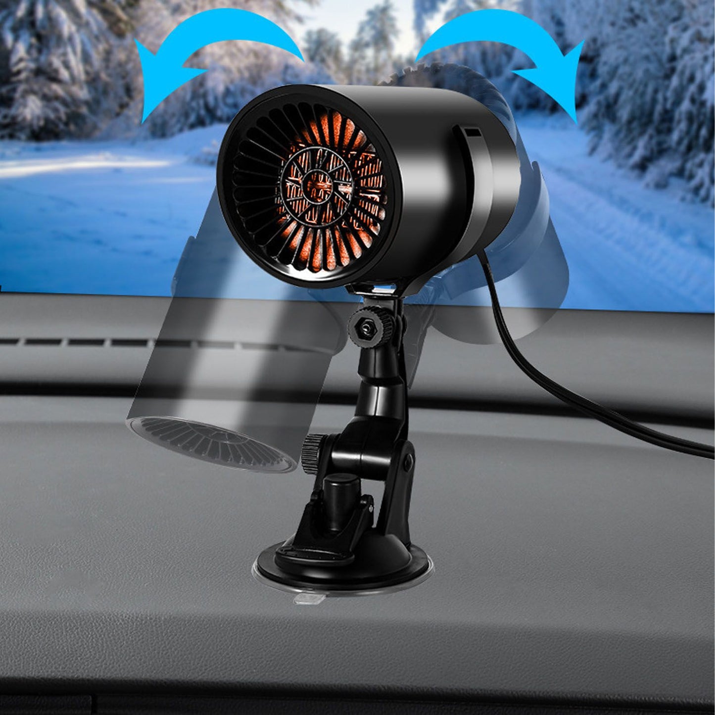 Car Heater Fast Heating Cool and Warm Portable Cigarette Lighter Car Demister Defroster with Rotatable Stand 24V