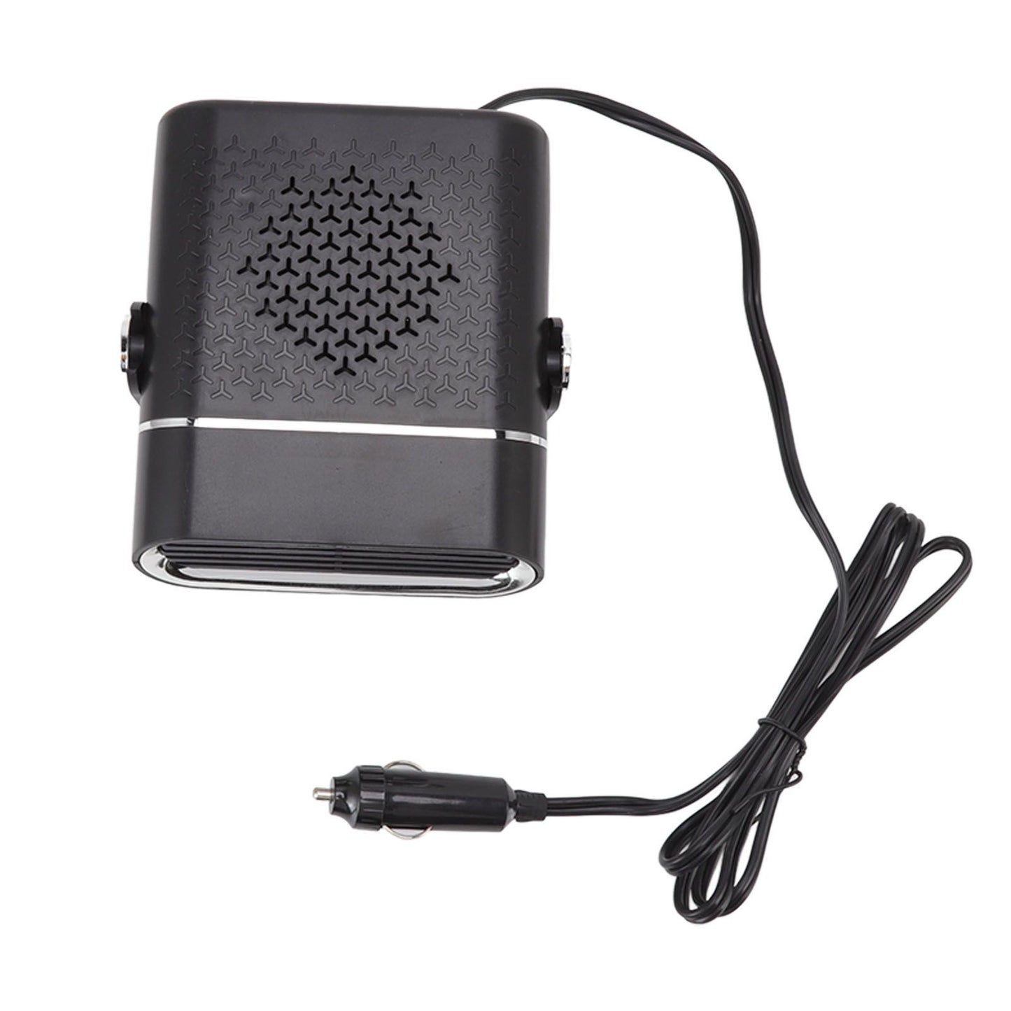 Car Heater 360 Degree Rotating Quick Heating Portable Cigarette Lighter Defogger Defroster for Truck 24V Black